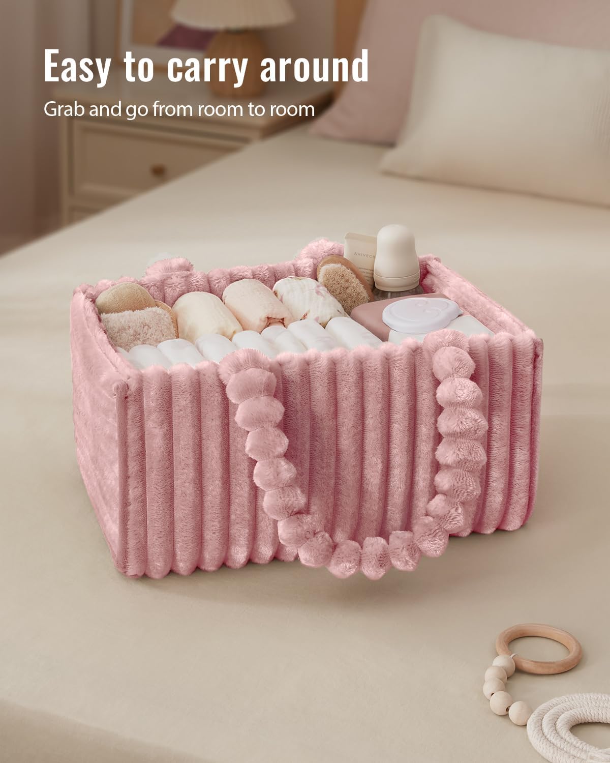 Nursery Storage Basket / Blush Pink