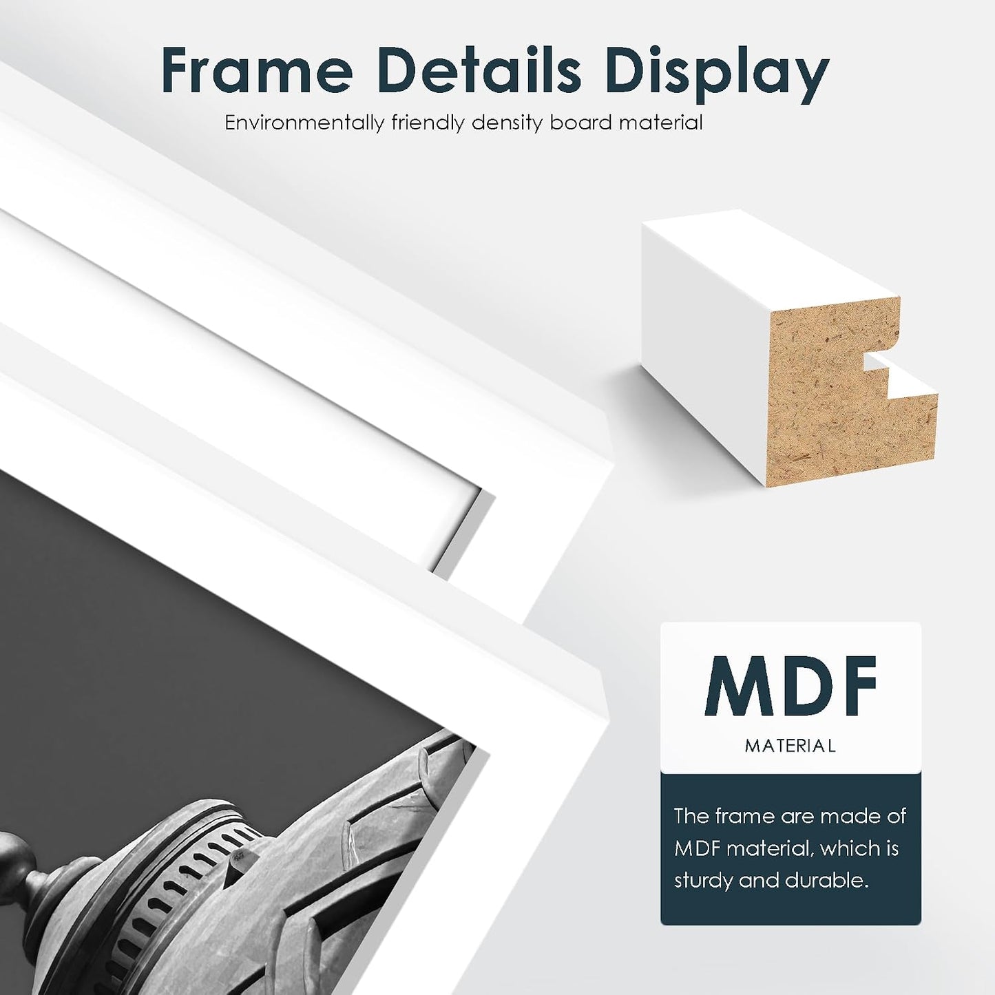 18x24 Frame 5 Pack, White Poster Frames 18 x 24 for Horizontal or Vertical Wall Mounting
