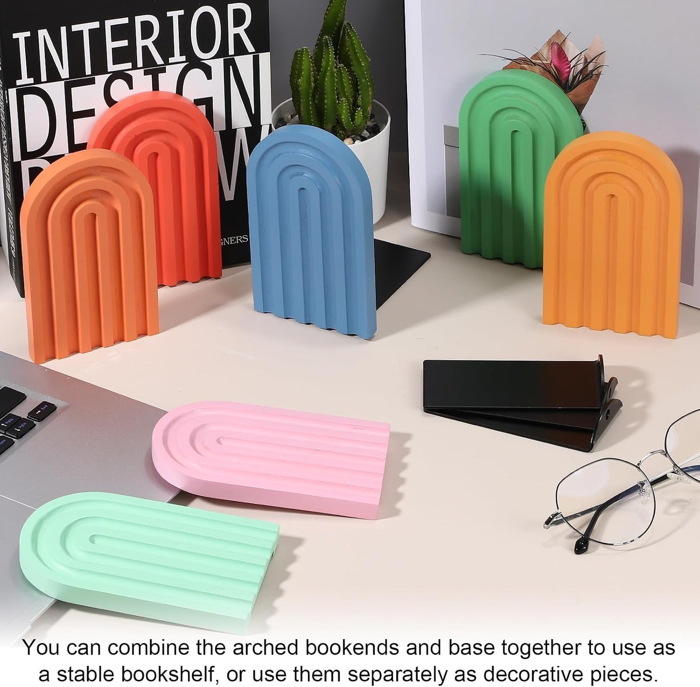Boho Arch Bookends / Multicolor / Set of 4