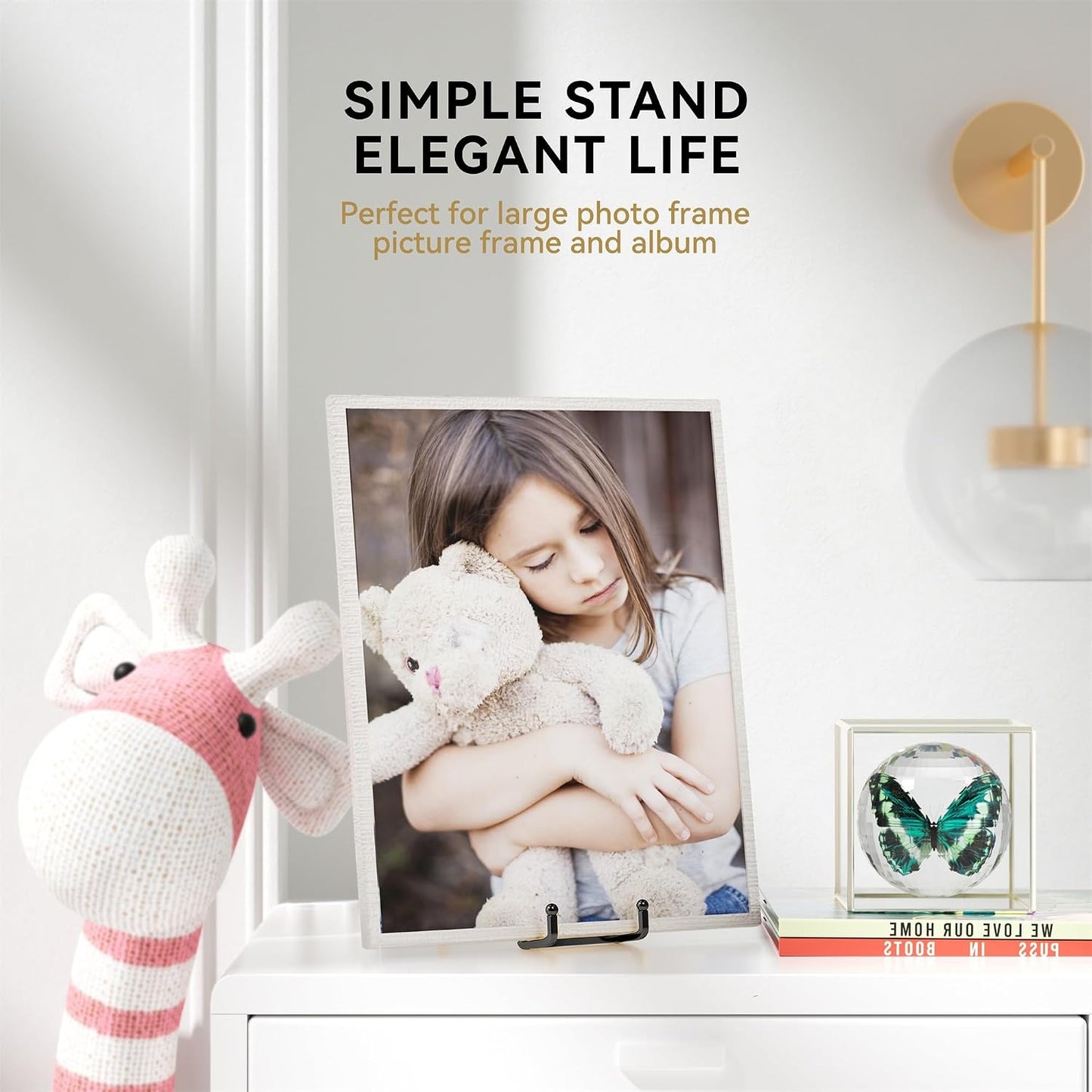 IPAME 14 Inch Heavy Duty Plate Stand (2 Pack) – Metal Display Easel for Large Plates, Platters, Picture Frames
