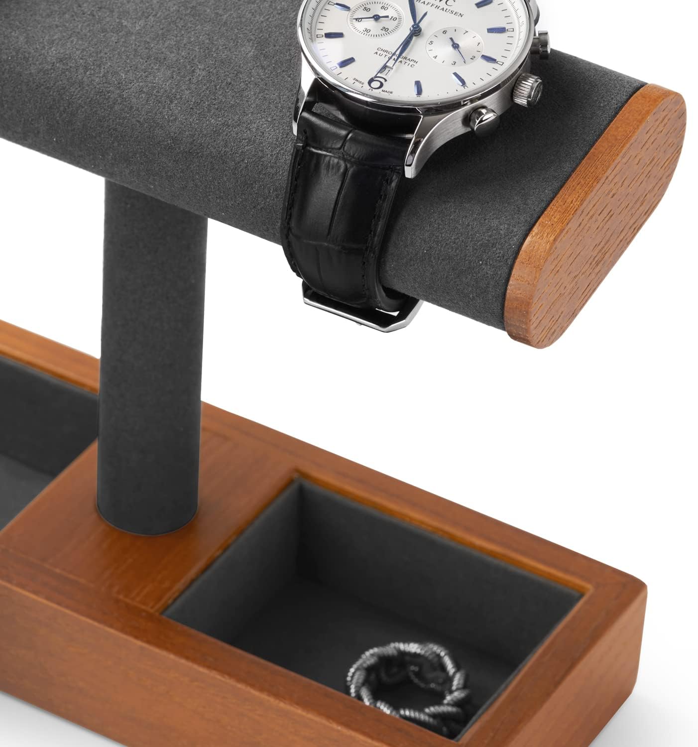 Oirlv Solid Wood Watch Stand,Watch Display Holder for Men(Grey) | Watch Organizer Gift for Husband/Father,Keep Watches