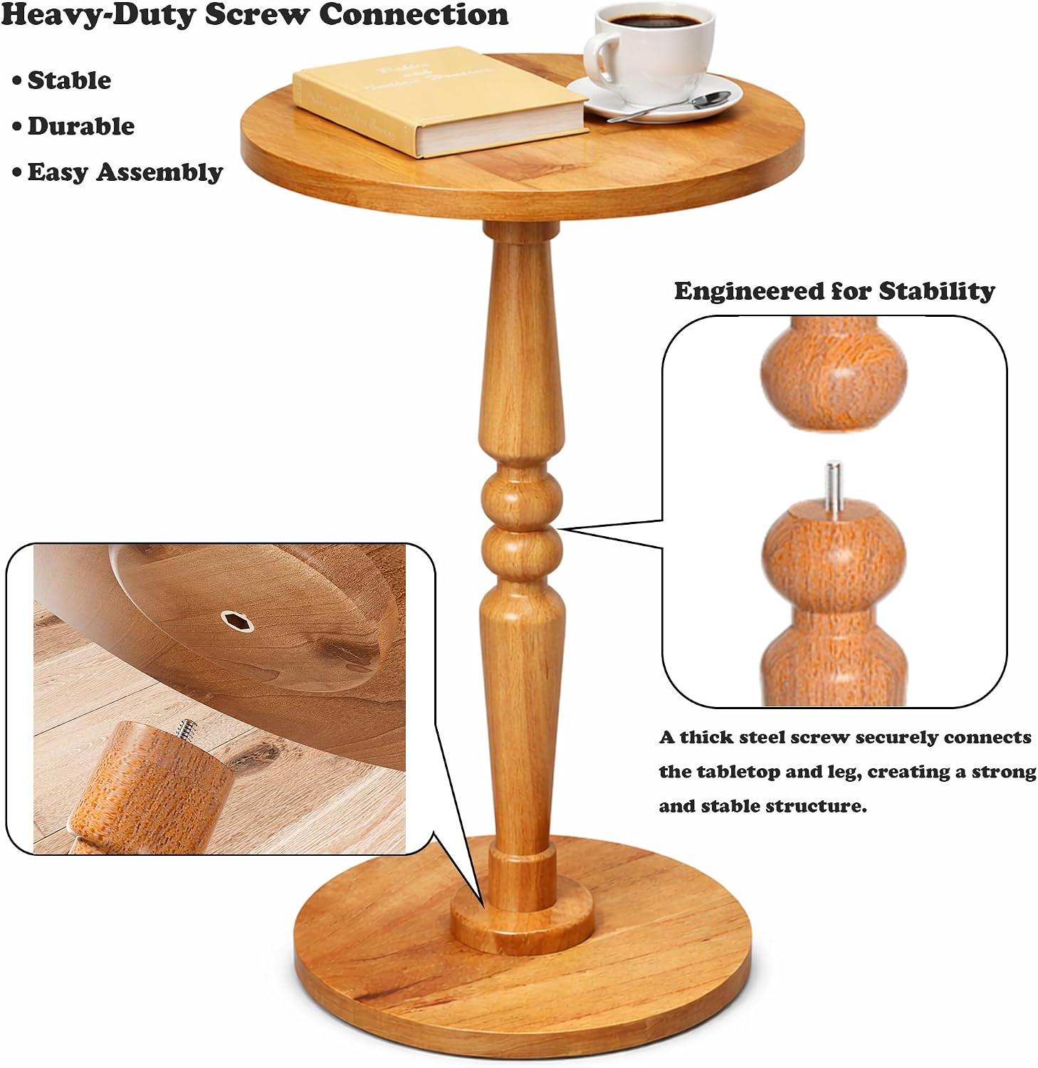 Modern Accent End Table / Natural