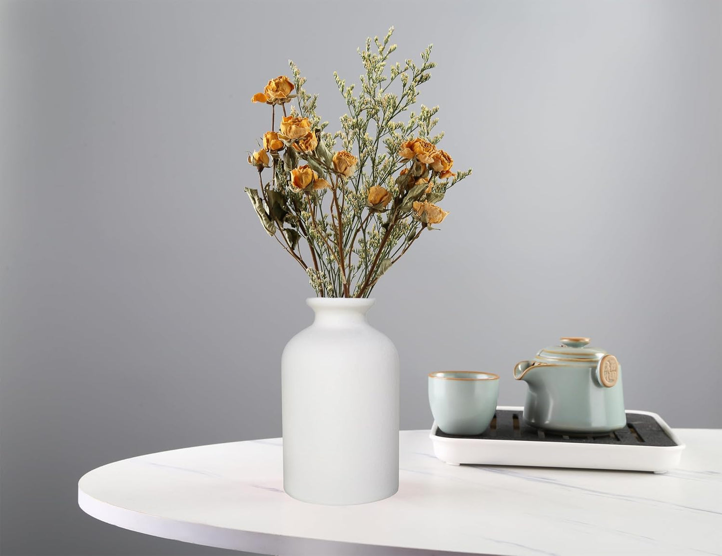 Ceramic Vase / Dry Flower Vases Minimalism Style for Modern Table Shelf Home Decor / White / Large
