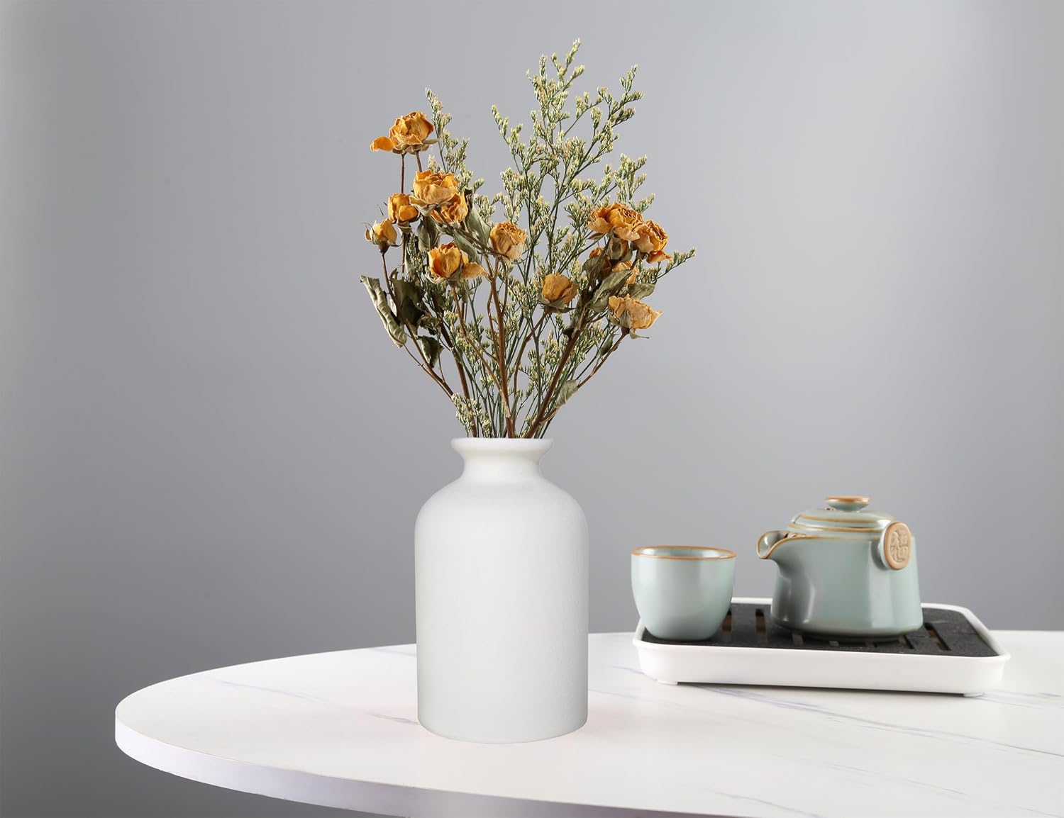 Ceramic Vase / Dry Flower Vases Minimalism Style for Modern Table Shelf Home Decor / White / Large