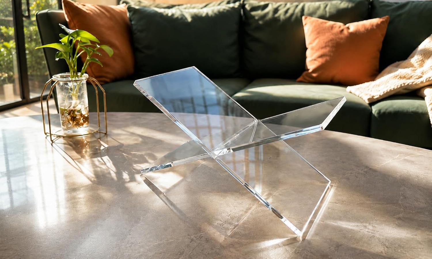 Modern Open Book Holder for Cookbooks / Clear