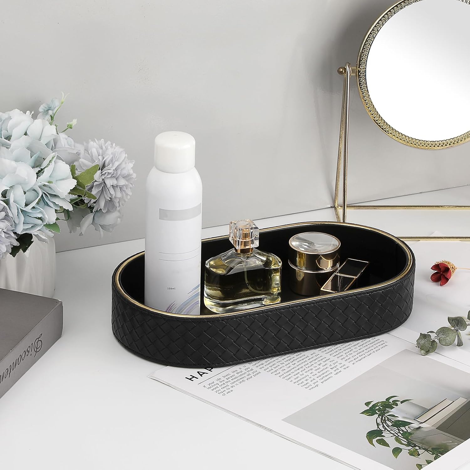 PU Leather Tray / 11 x 5.9 x 2 / Black