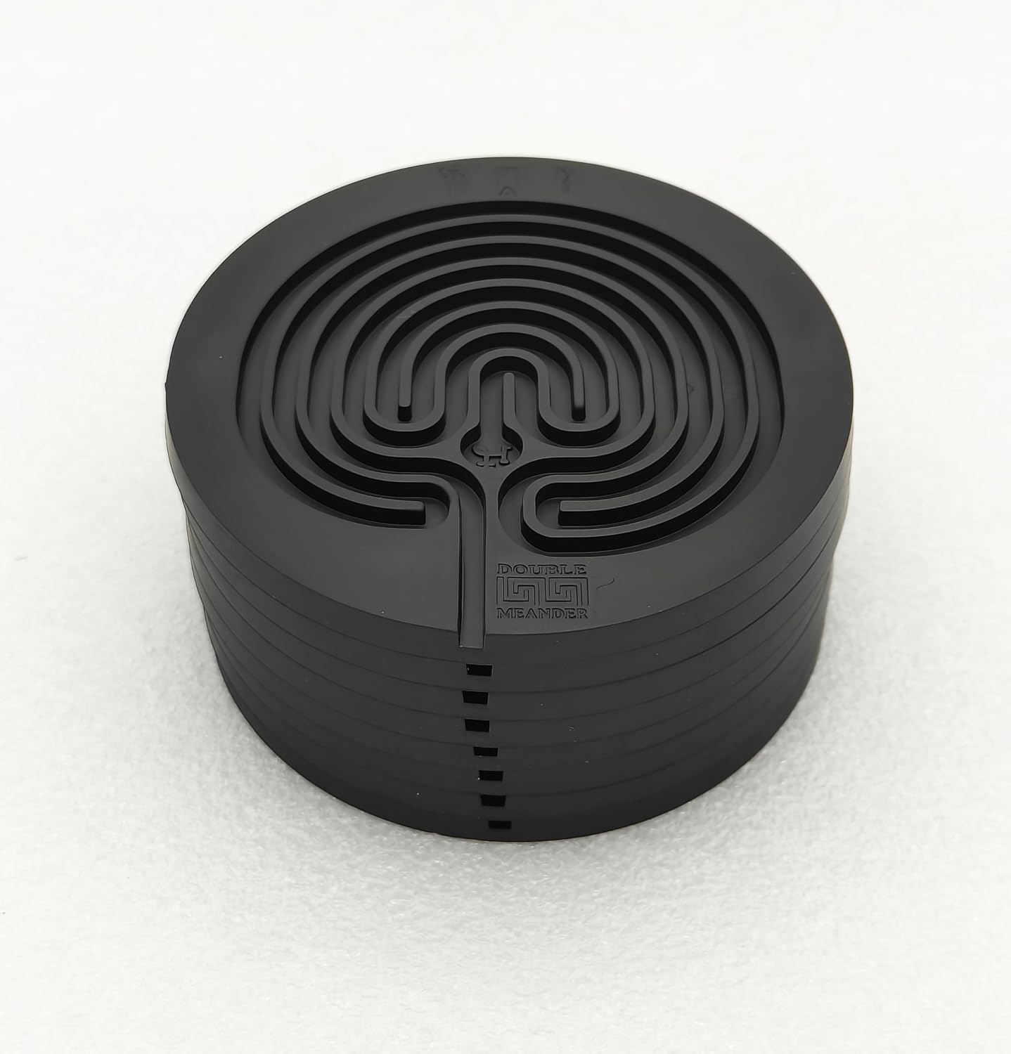 Labyrinth Silicone Coasters / Black / Set of 8