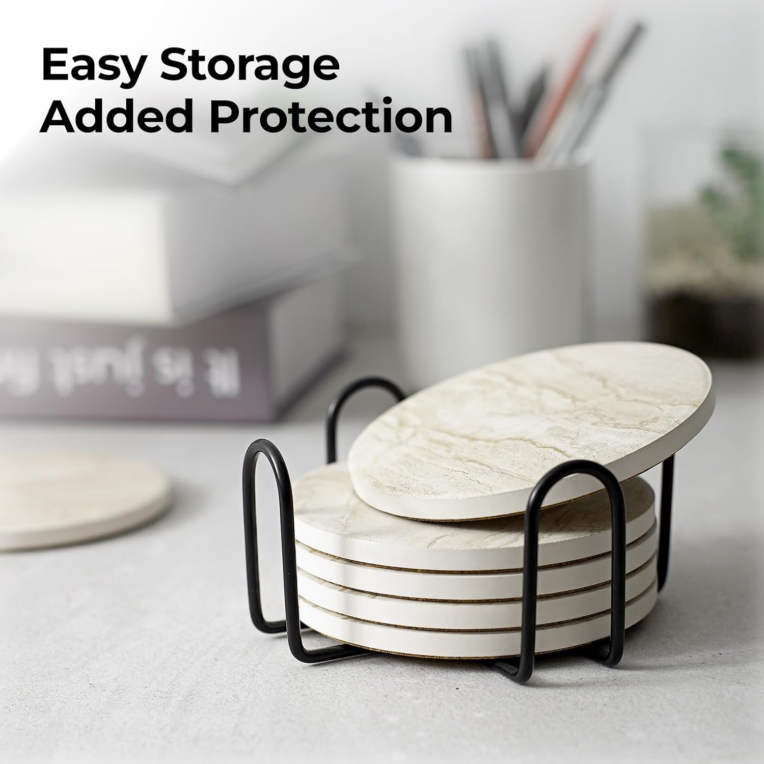 Coasters for Drinks Absorbent / Sand Marble