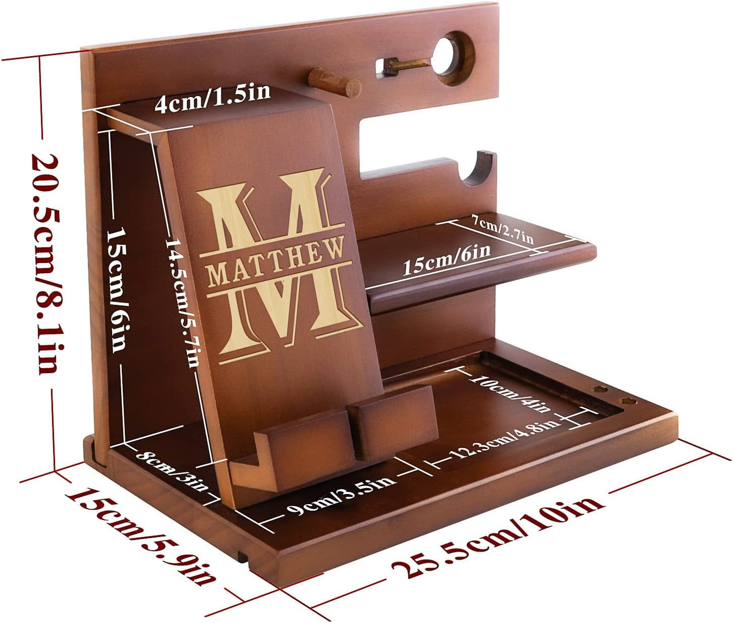 awofer Personalized Gifts For Men Wood Docking Station Anniversary Idea For Boyfriend Him Husband Dad Son Boss Birthday