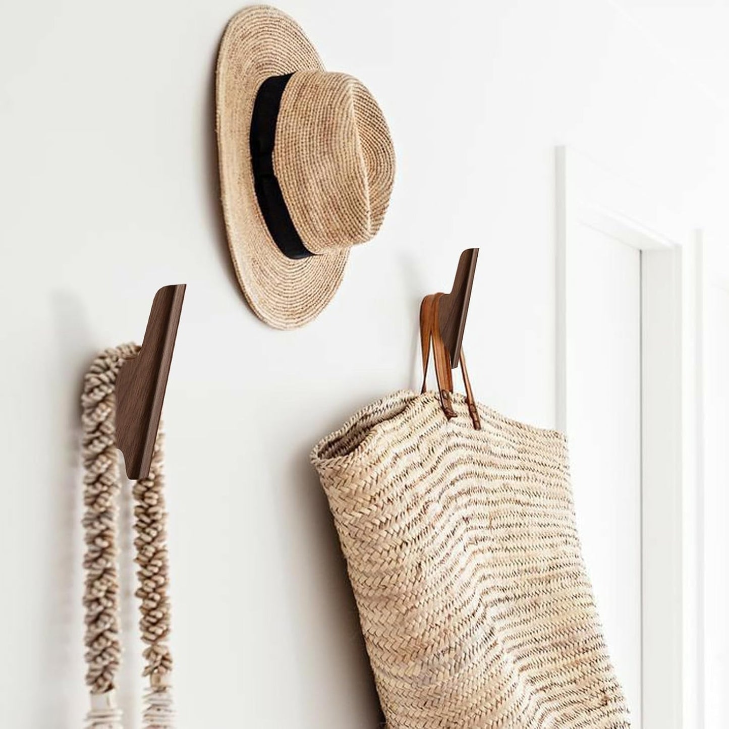 Rustic Coat Hooks / Walnut, Dark / Set of 4
