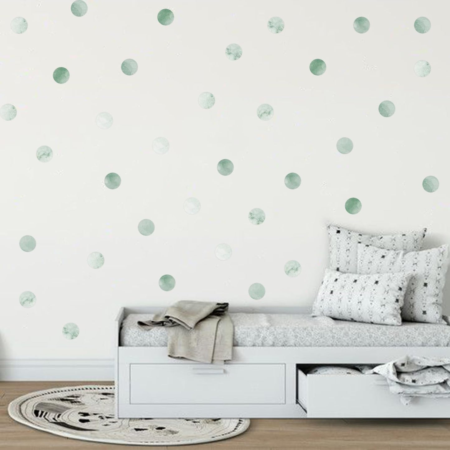 Moon Dot Wall Decals for Baby Room / Green Dot