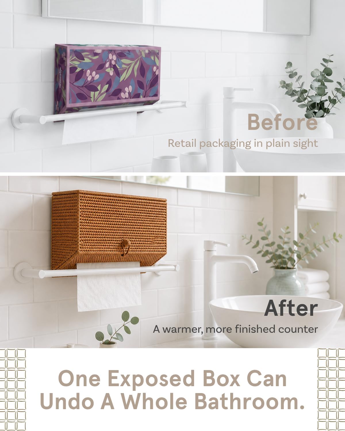Wicker Paper Towel Holder / Natural