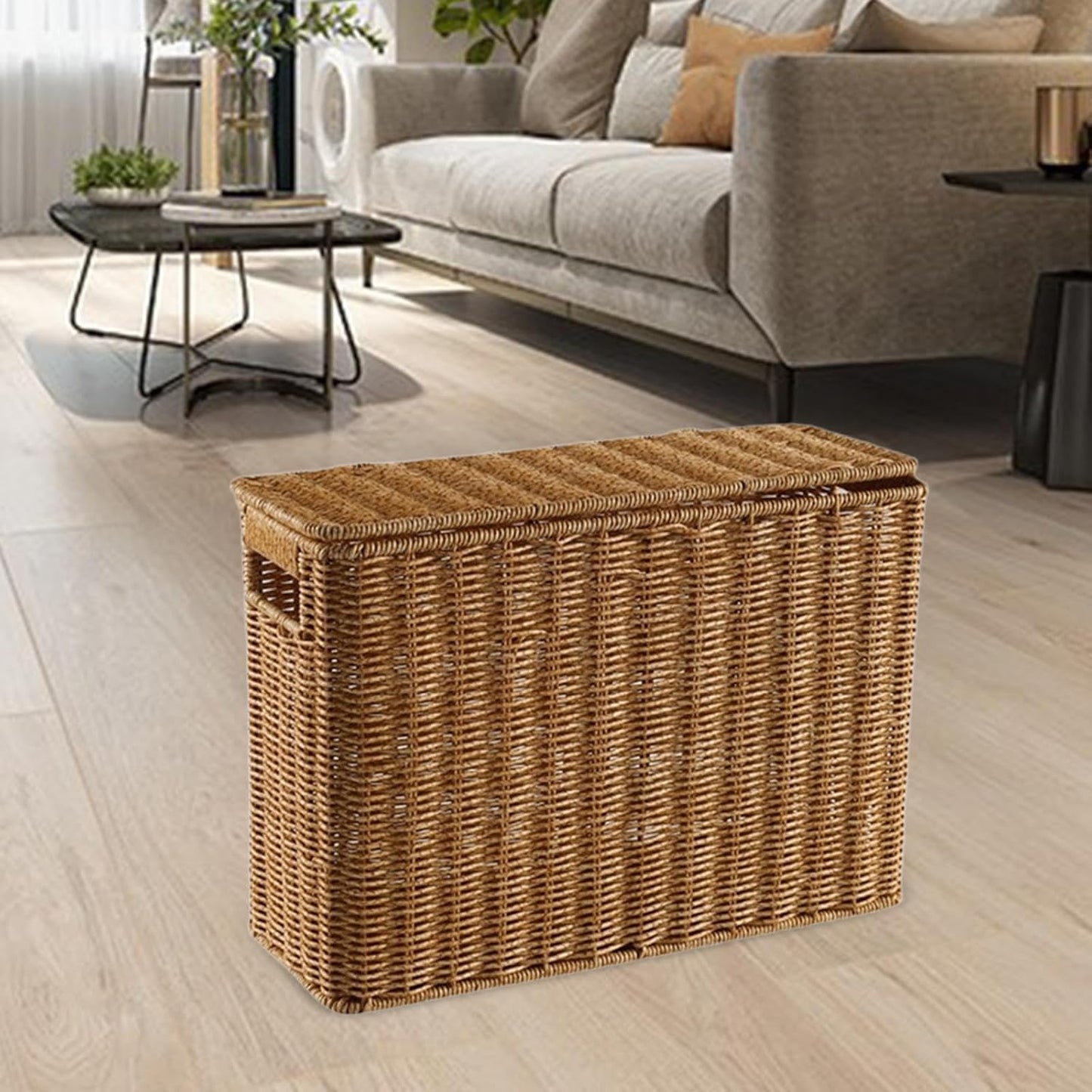 Narrow and Tall Storage Box Woven Storage Basket / S