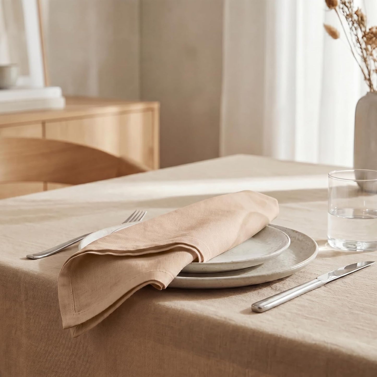 Urban Villa Cloth Napkins Cotton 20x20 (Set of 12) Taupe