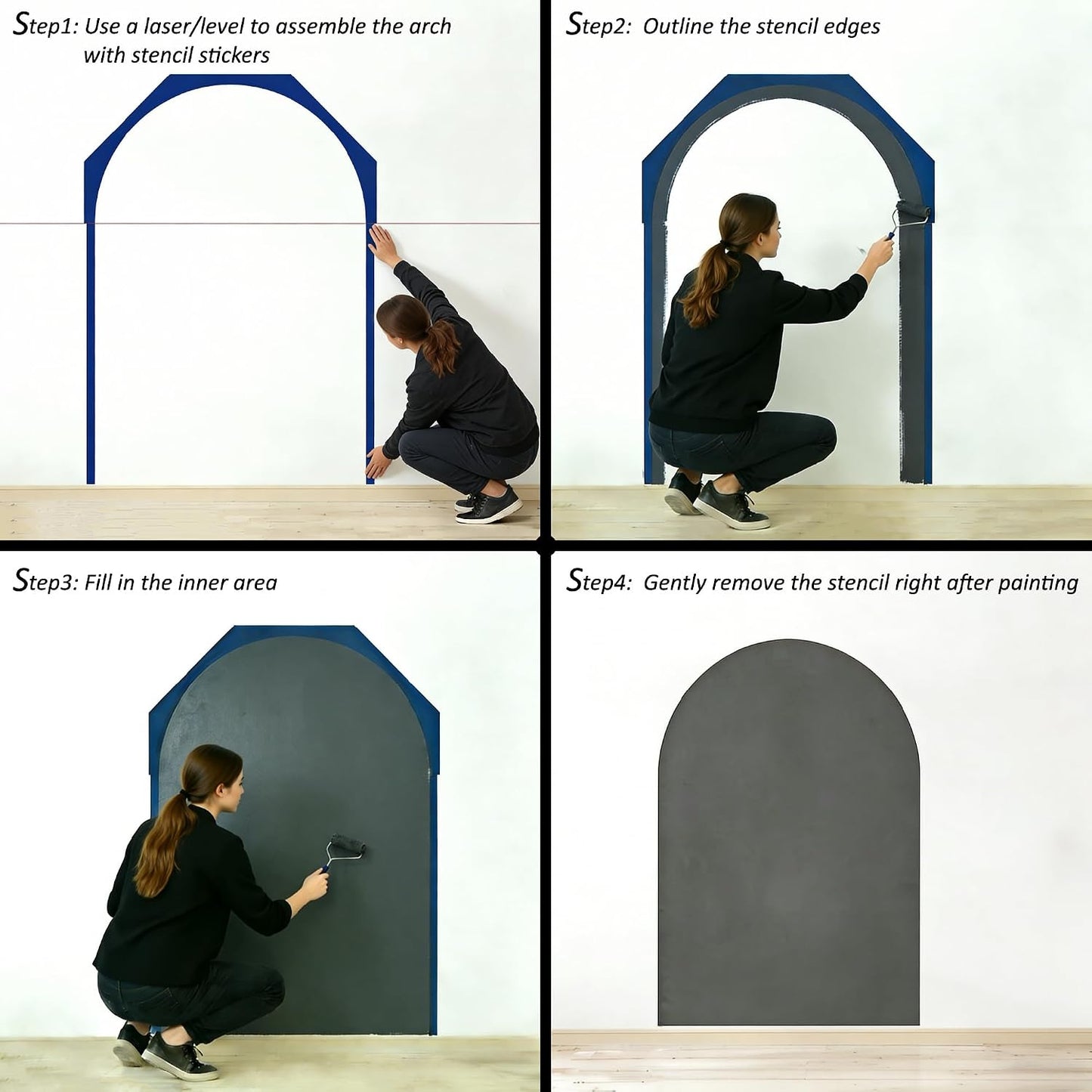 Boho Arch Wall Stencil for Painting Large Pattern / 70 IN