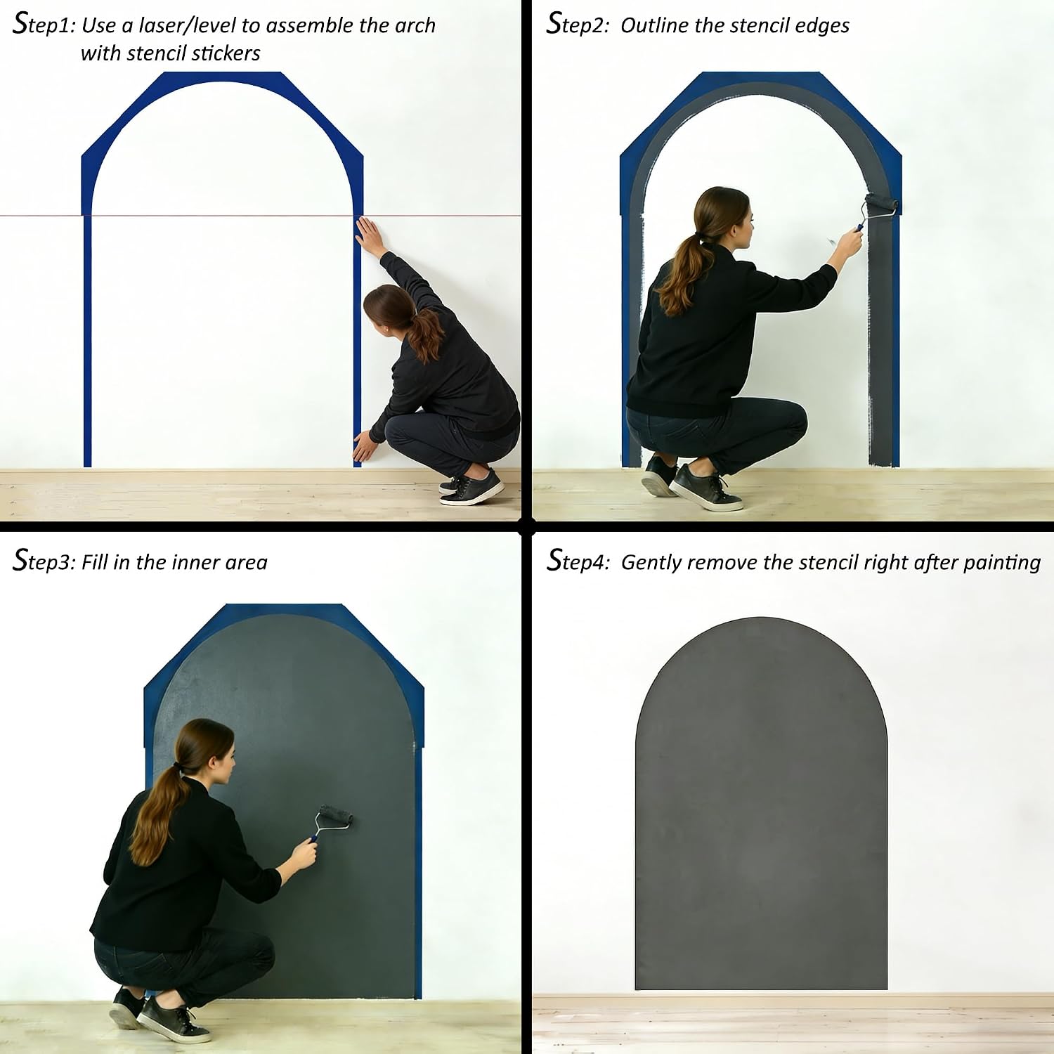 Boho Arch Wall Stencil for Painting Large Pattern / 70 IN