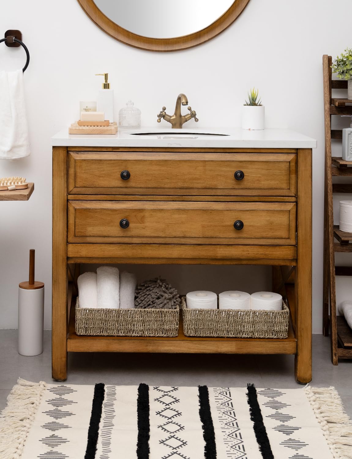 Seagrass Baskets / Built-in Handles / Natural