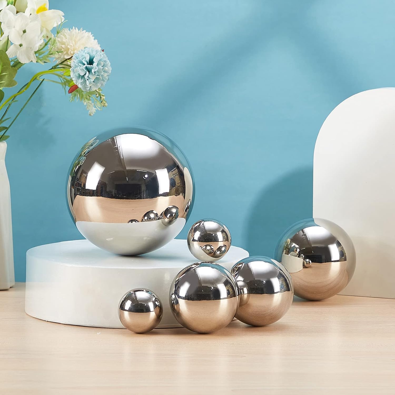 Stainless Steel Decorative Balls / 6 x 1 / MIX / Set of 6