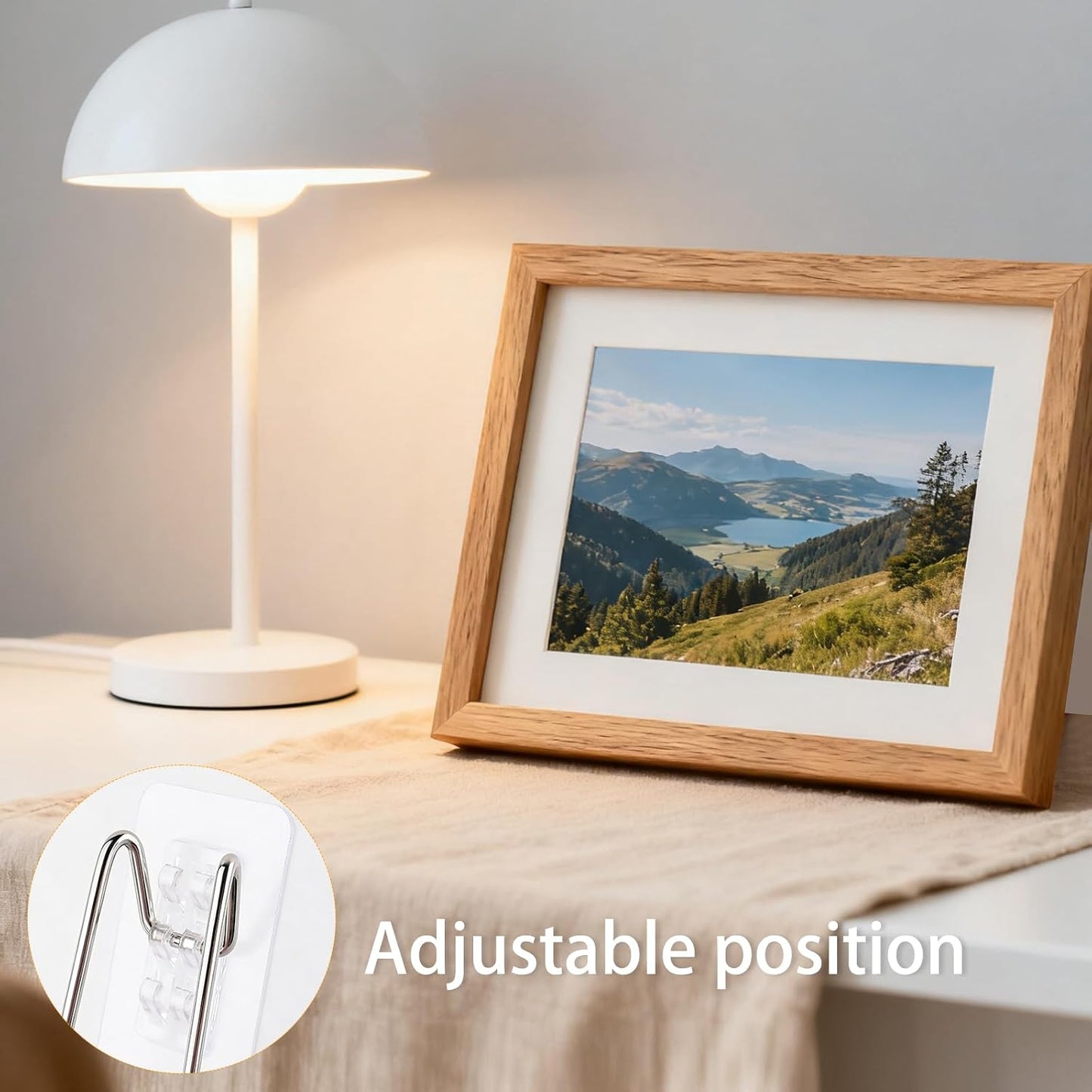 Self Adhesive Photo Frame Stands for Frames / Silver 3 Sizes / Set of 6