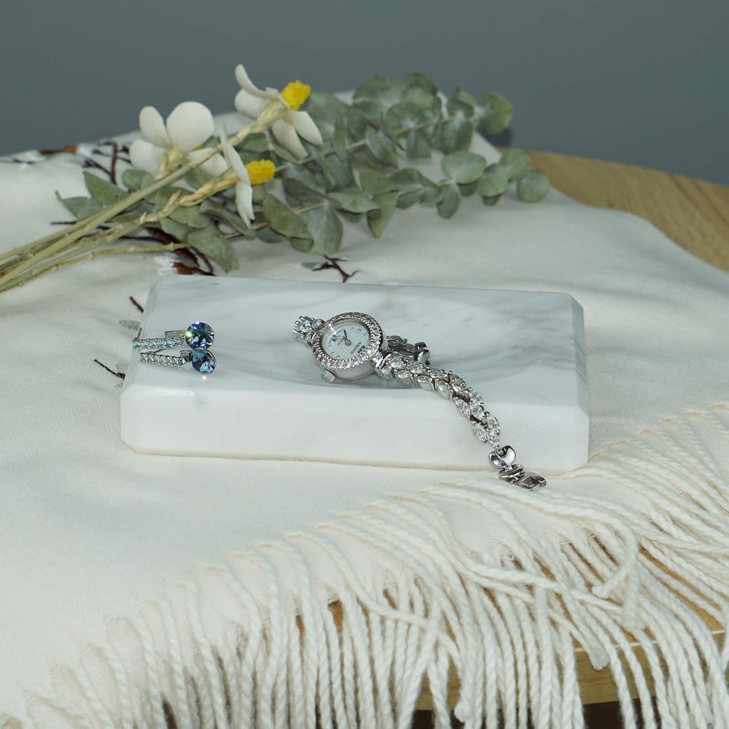 Soap Dish Tray Marble Soap Holder Trinket Plate / White