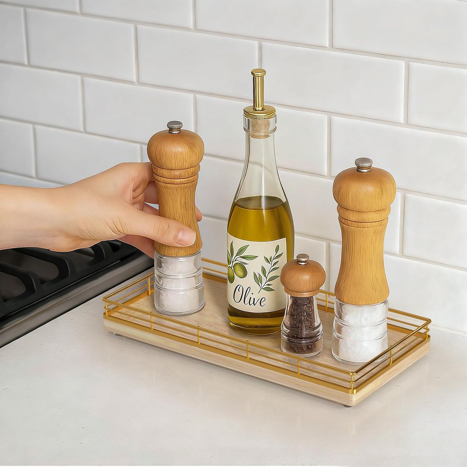 Oak Wood Toilet Tank Tray / 12 x 6 x 1.5 / Natural