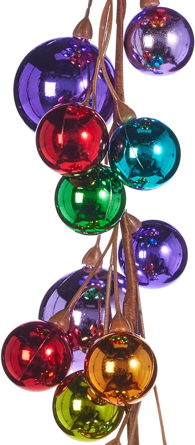 RAZ Imports - 4' Red Plastic Christmas Ball Garland