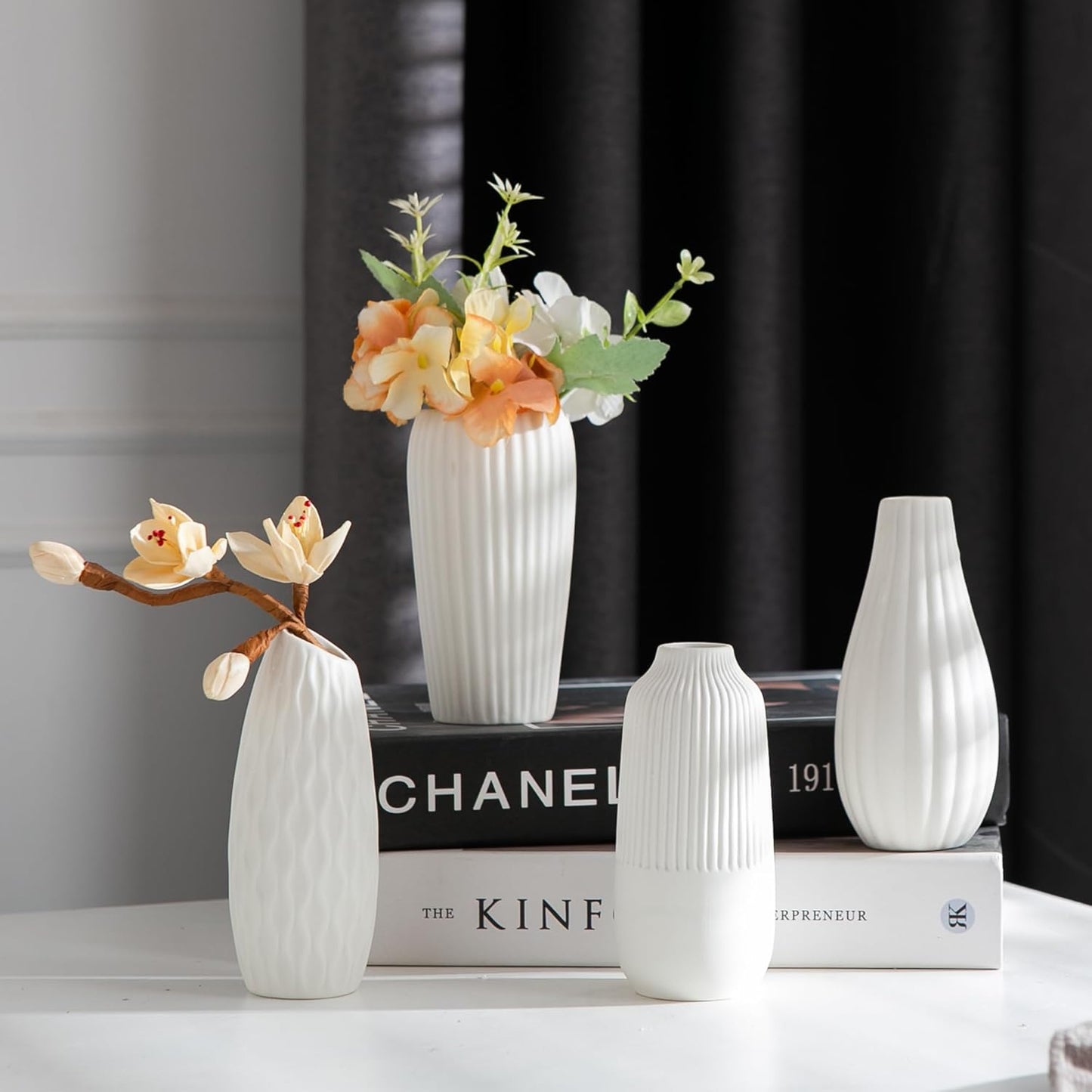 Ceramic Bud Vase / Ceramic Vase Set / White / Set of 12