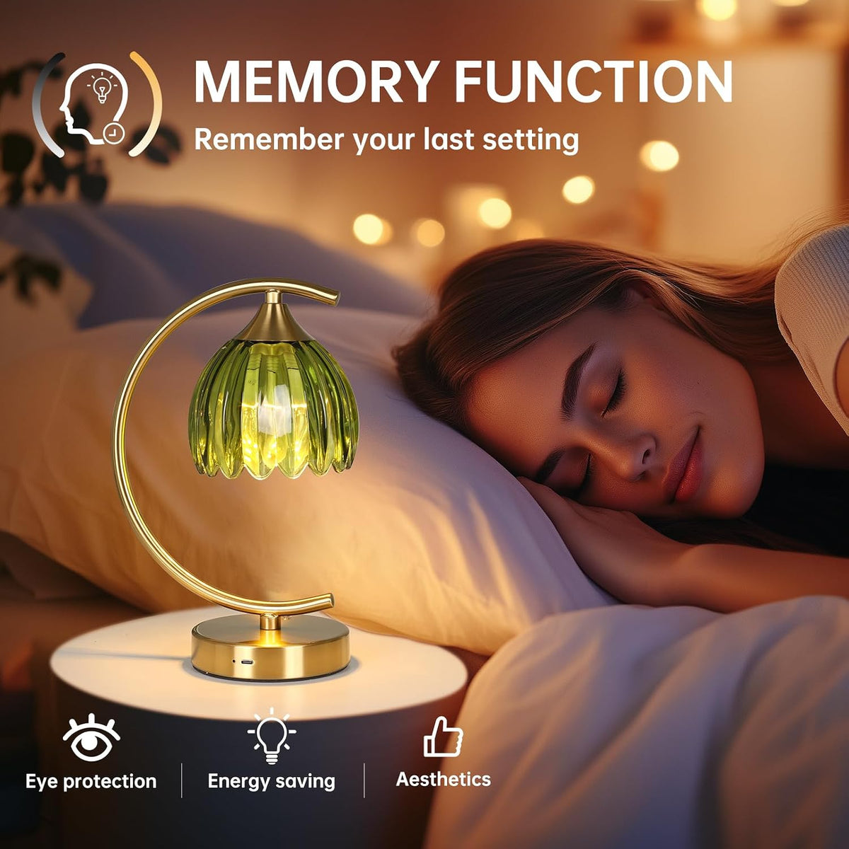 Shenmoyl Set of 2 Tulip Table Lamp, 5200mAh Cordless Touch Control Table Lamp with 3 Color Temps & Stepless Dimming