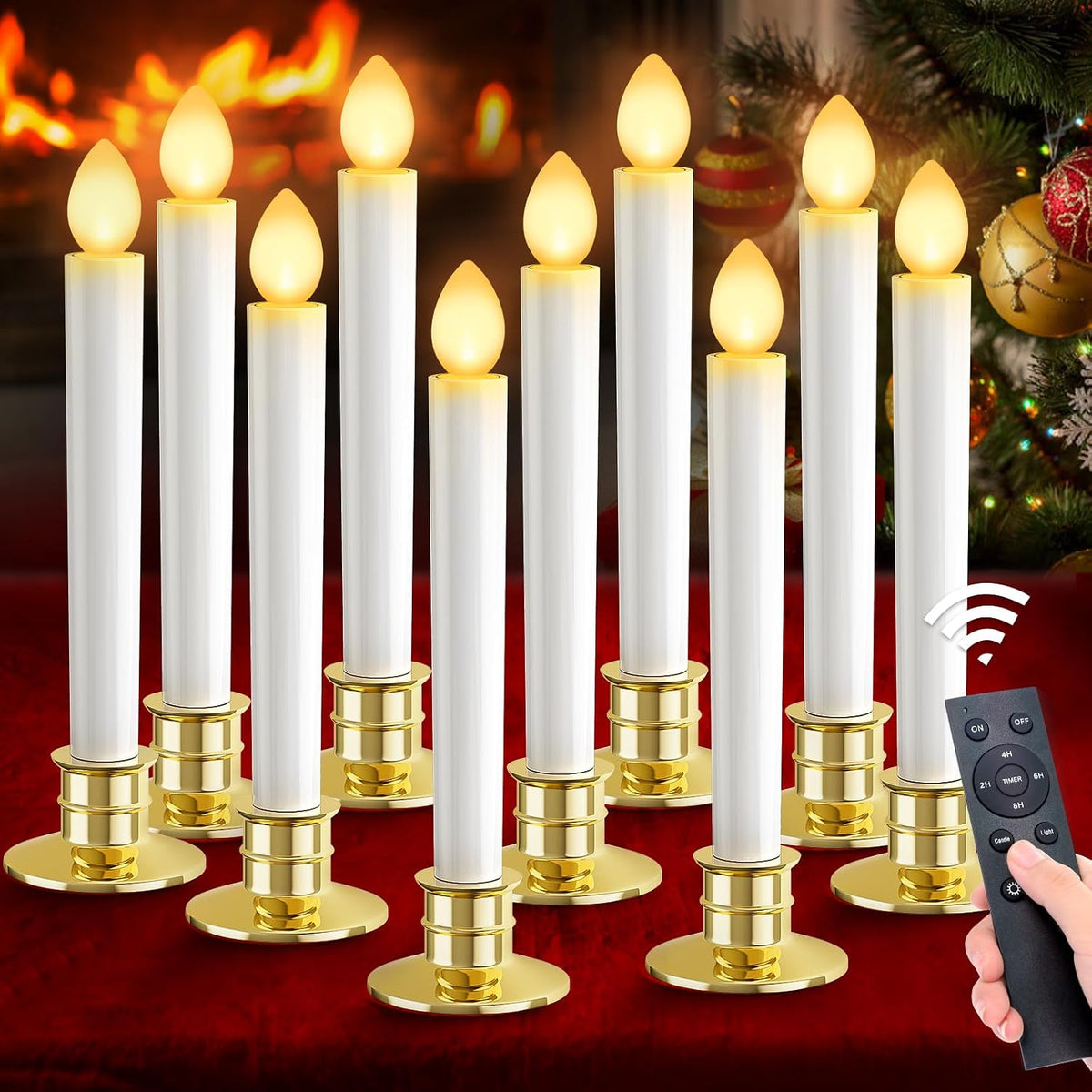 OCATO Christmas Window Candles Lights Battery Operated Candles 10 Pack