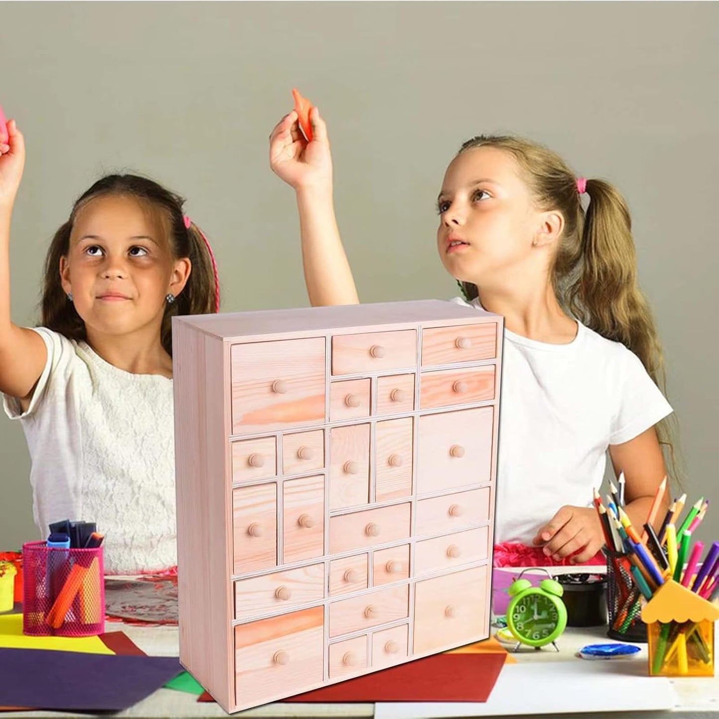 Wooden DIY Countdown Advent Calendar, 14in x 12in x 4.3in