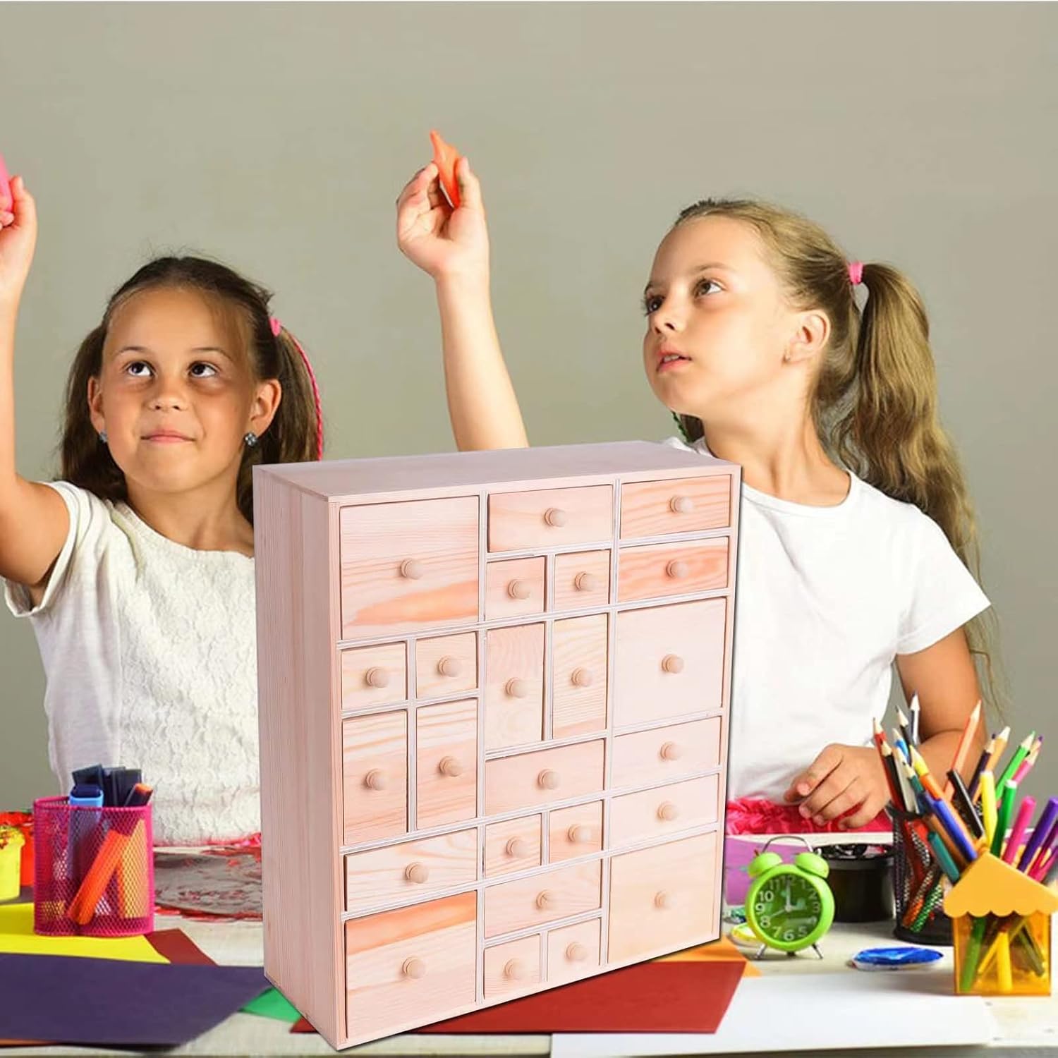 Wooden DIY Countdown Advent Calendar, 14in x 12in x 4.3in