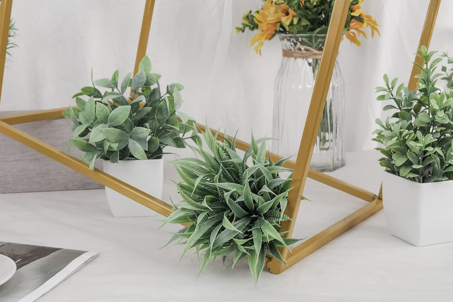 Fake Plants Small Artificial Plants Faux Plants Indoor / Grey / Set of 6