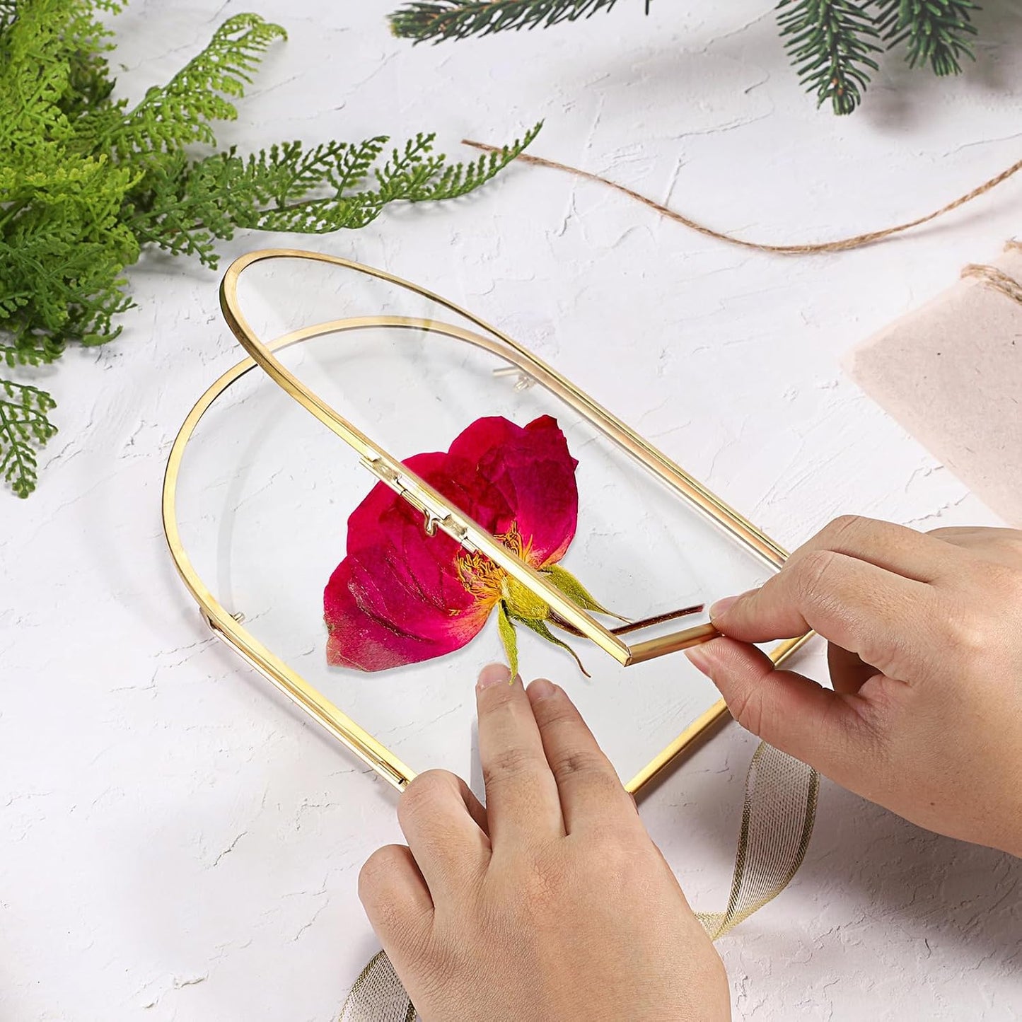 Arch Double Sided Glass Frame Floating / 5 x 7 / Gold / Set of 3