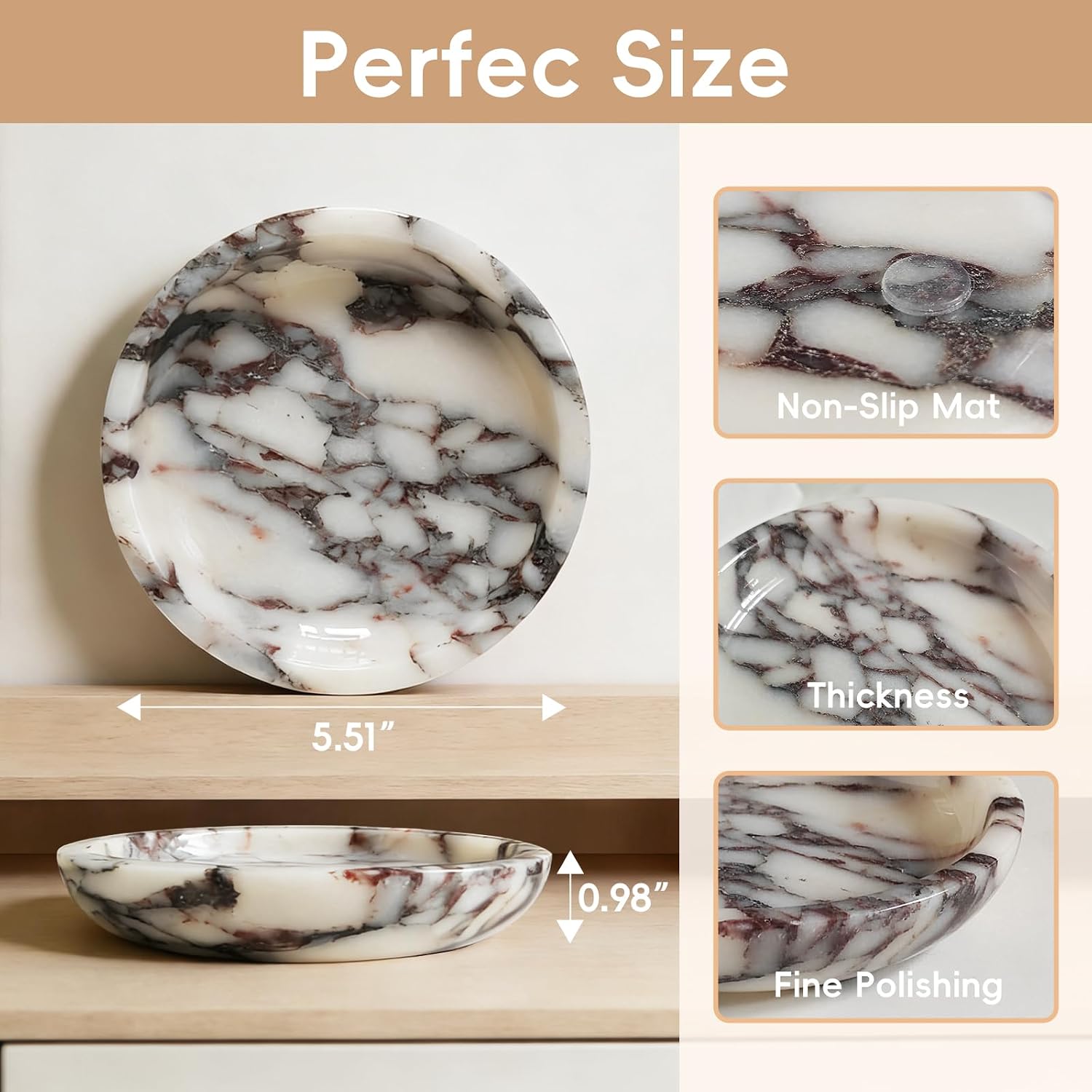 Marble Tray / Jewelry Tray / A2 / 5.5 x 5.5