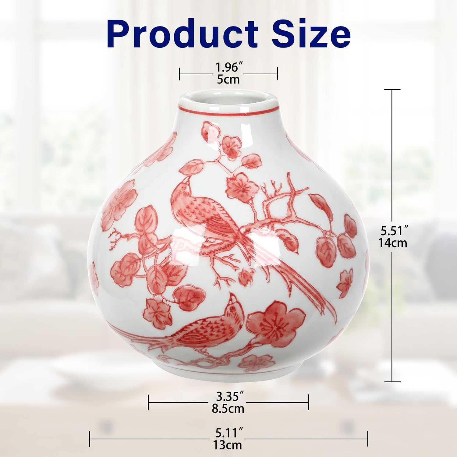 Vase Porcelain Vases Small Chinoiserie Decor Vase Ceramic Gifts Chinese Flower Vases / Pink