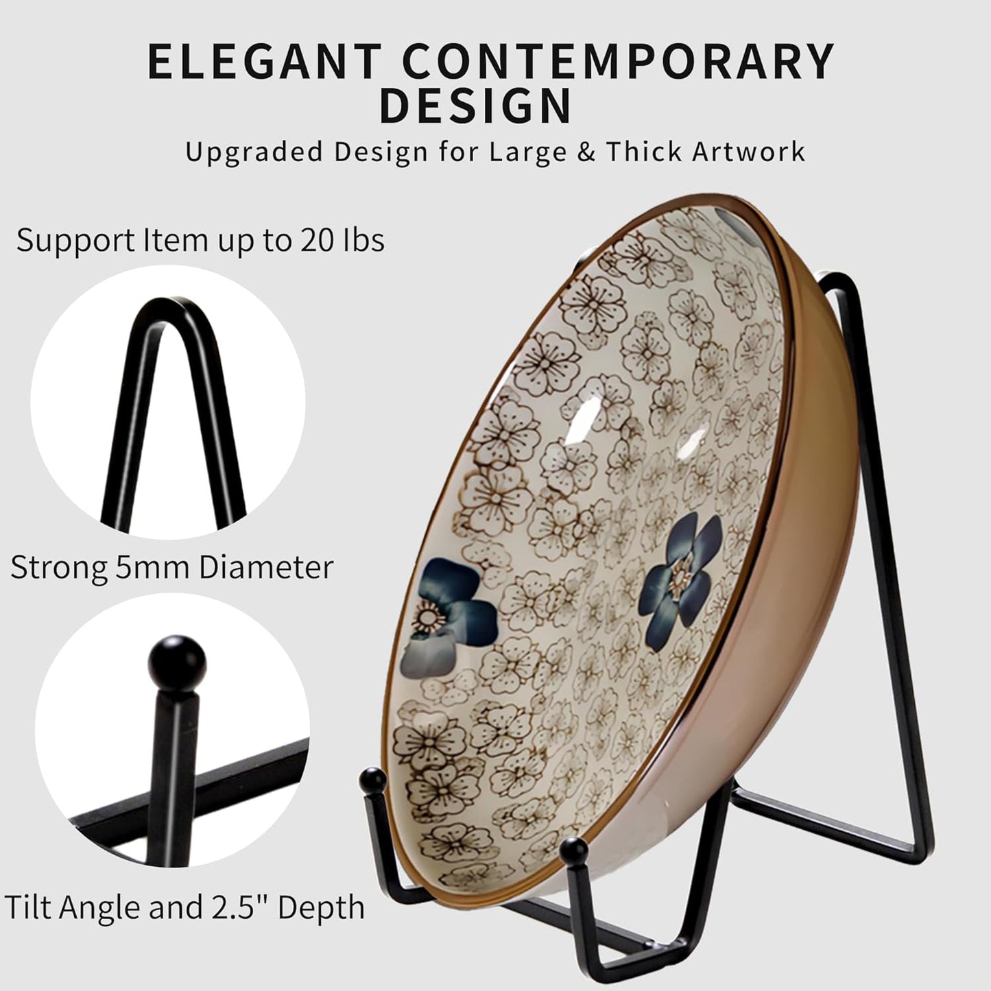 Metal Plate Holders Display Stands Can Be Used for Picture Stand / Round / 4.5 Inch / Set of 18