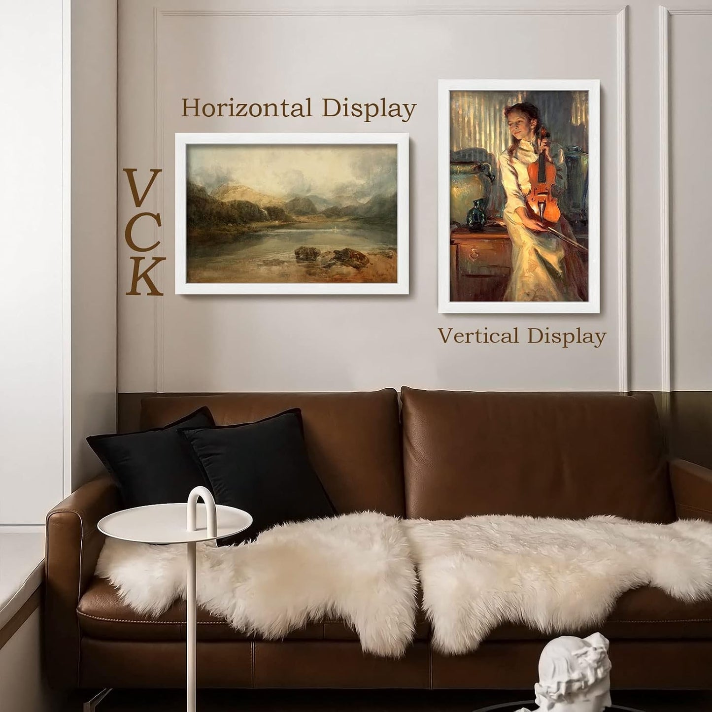 VCK 16x24 Frame White 4 Pack, Wide Thick Wood Border, for Poster/Prints | Exclusive Woodgrain, Wall Hanging, HD