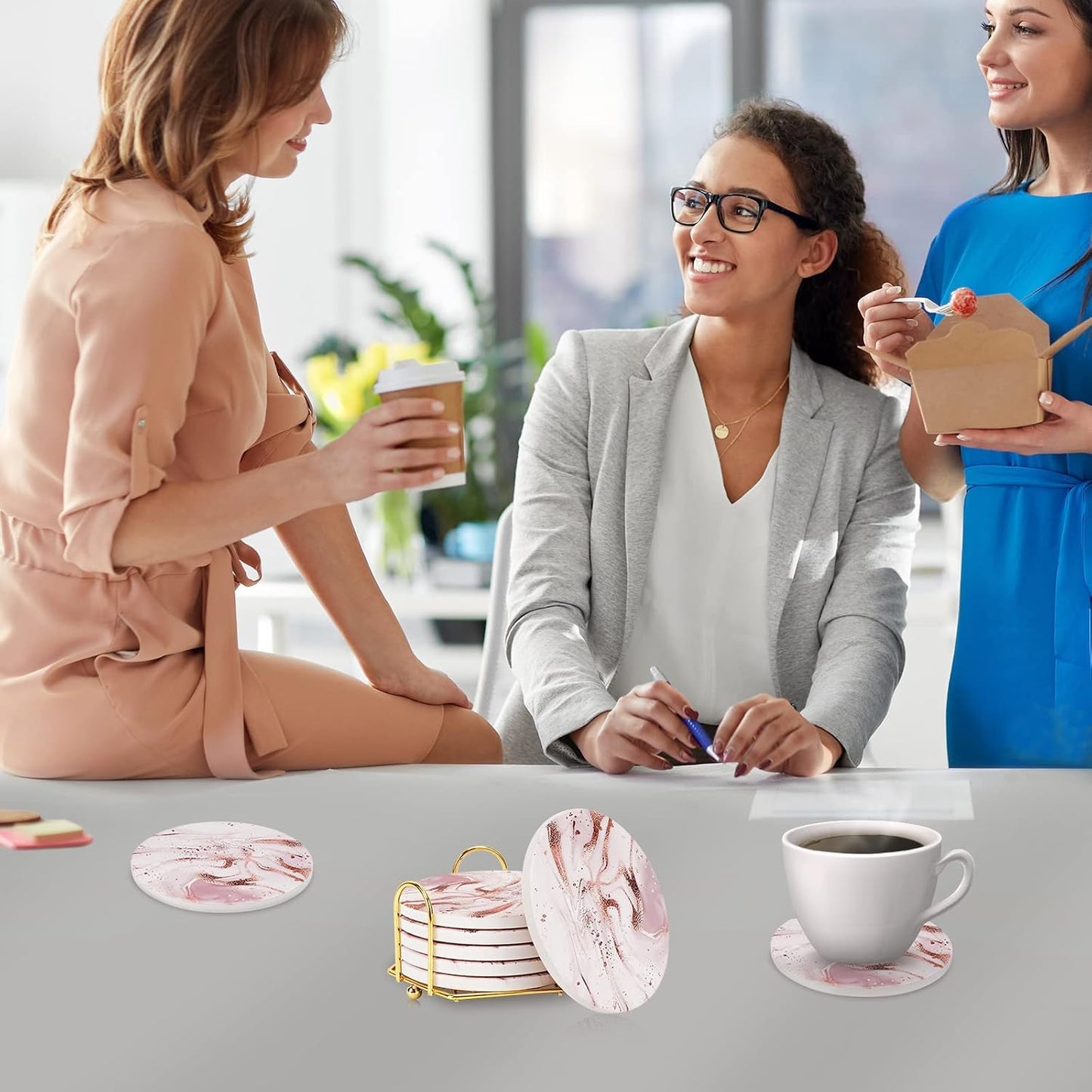 Holder for Dining Table / Pink / Round / Set of 6