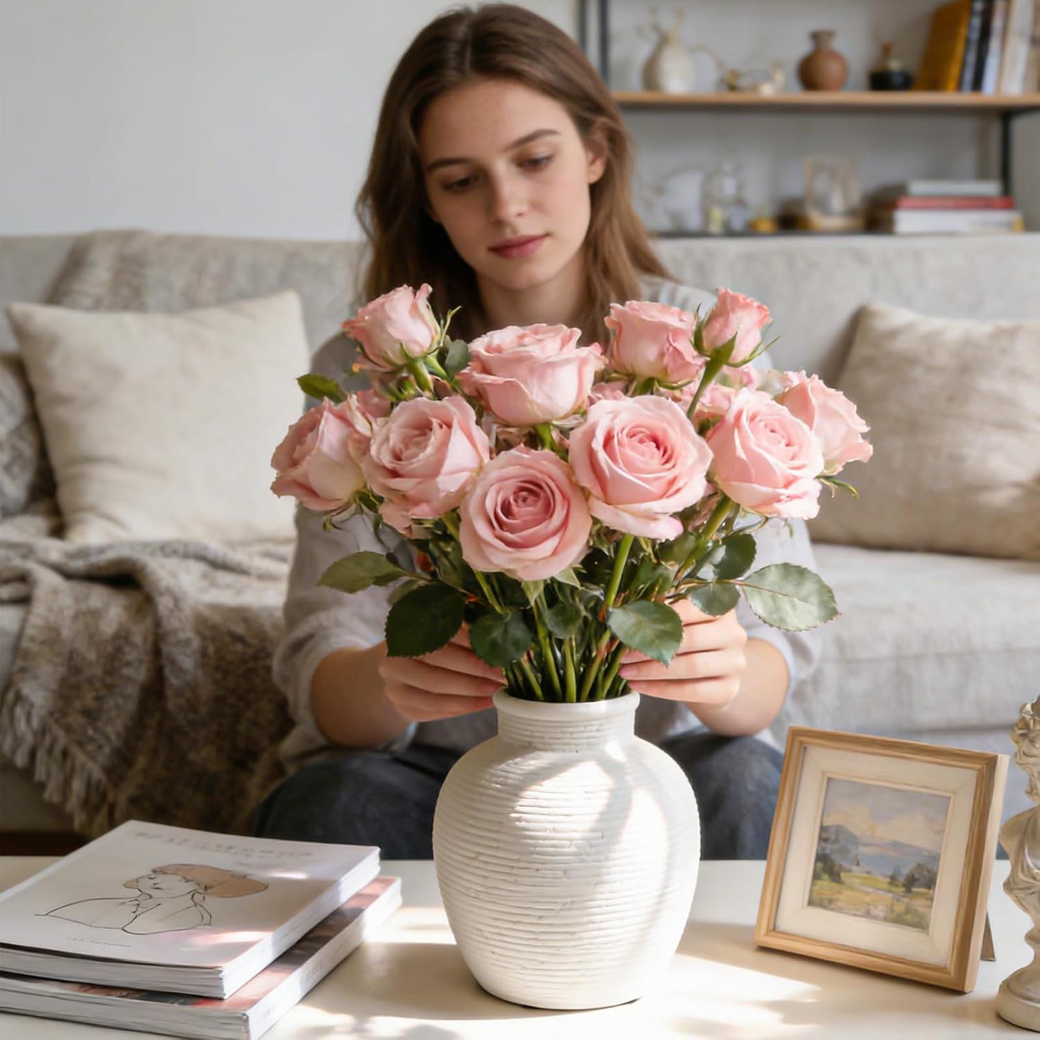 6- Modern Ceramic Vase / White