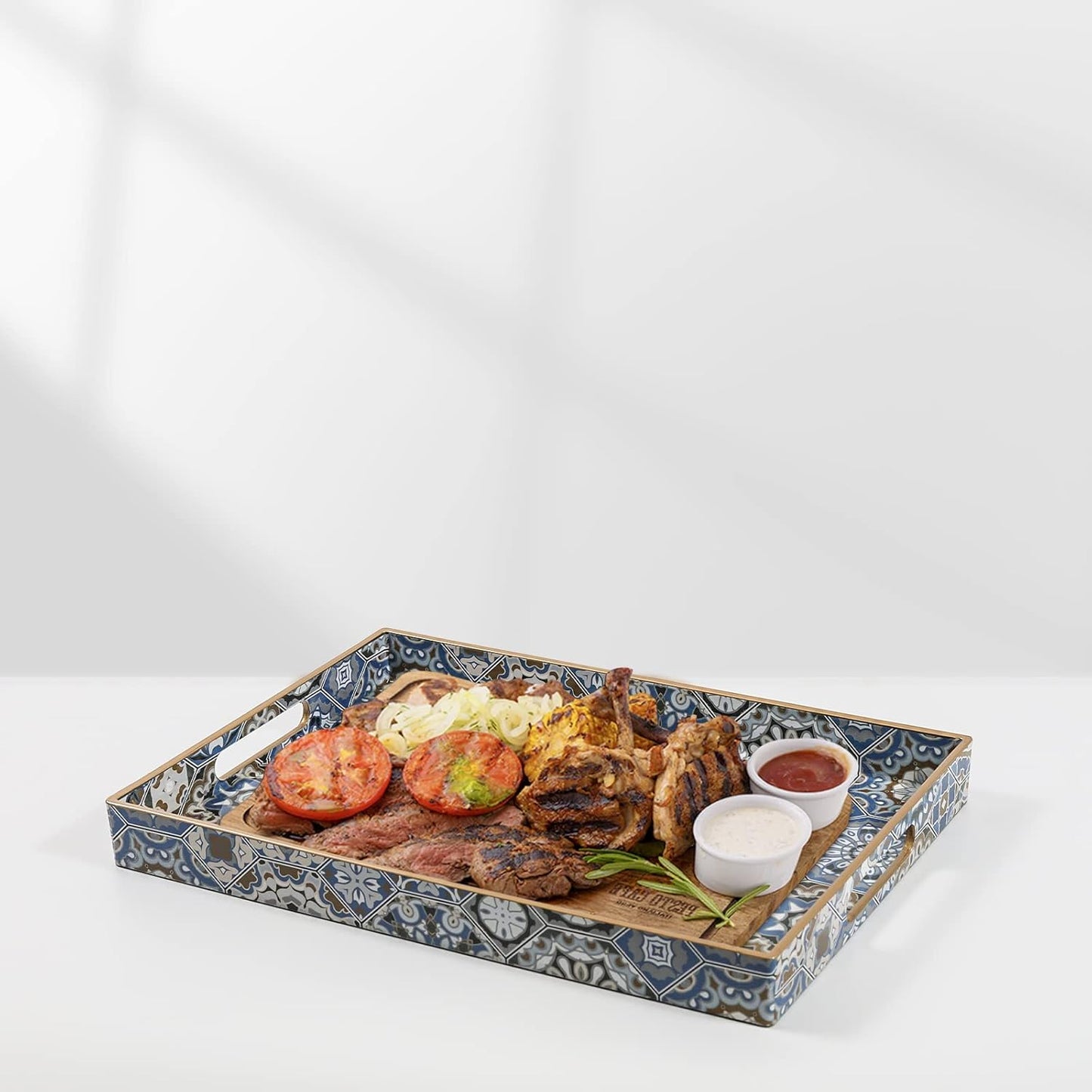 Serving Tray / 15.7 x 11.8 x 1.6 / Bohemian Blue / Set of 2