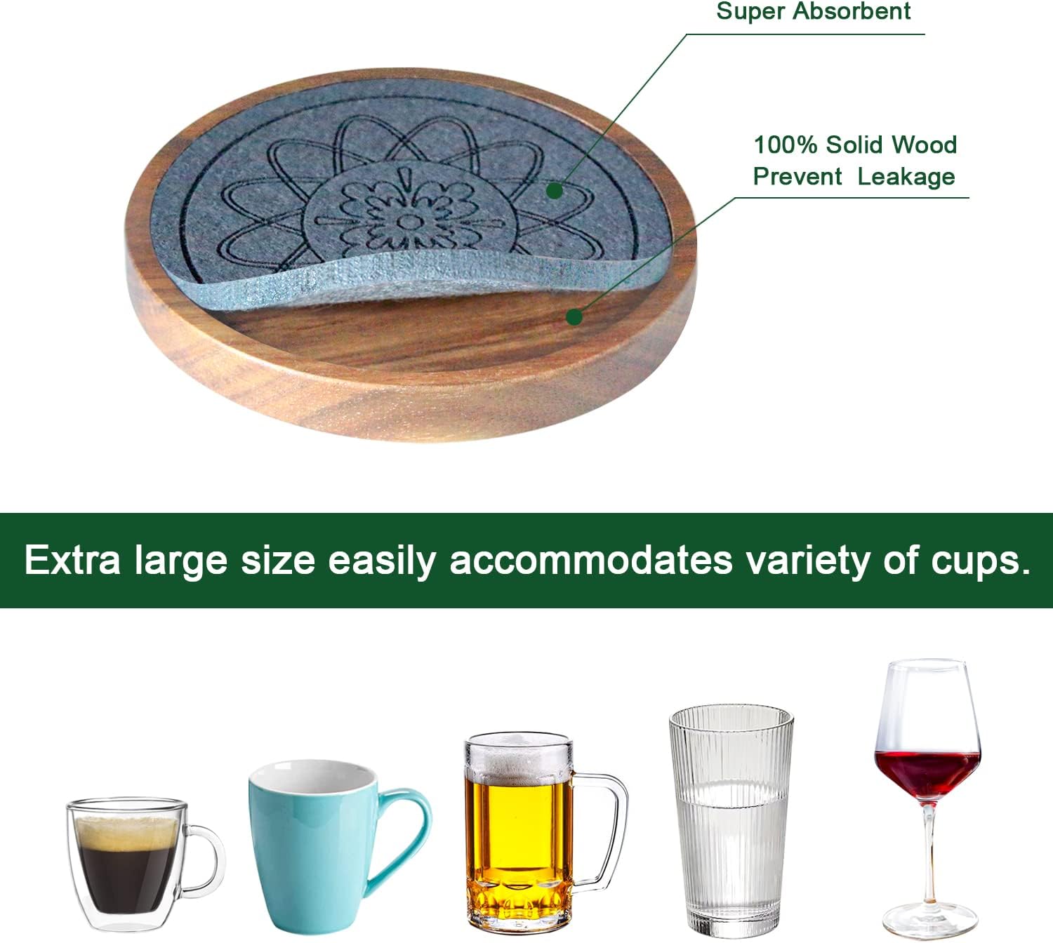 Wood Coasters for Drinks / #2 Grey