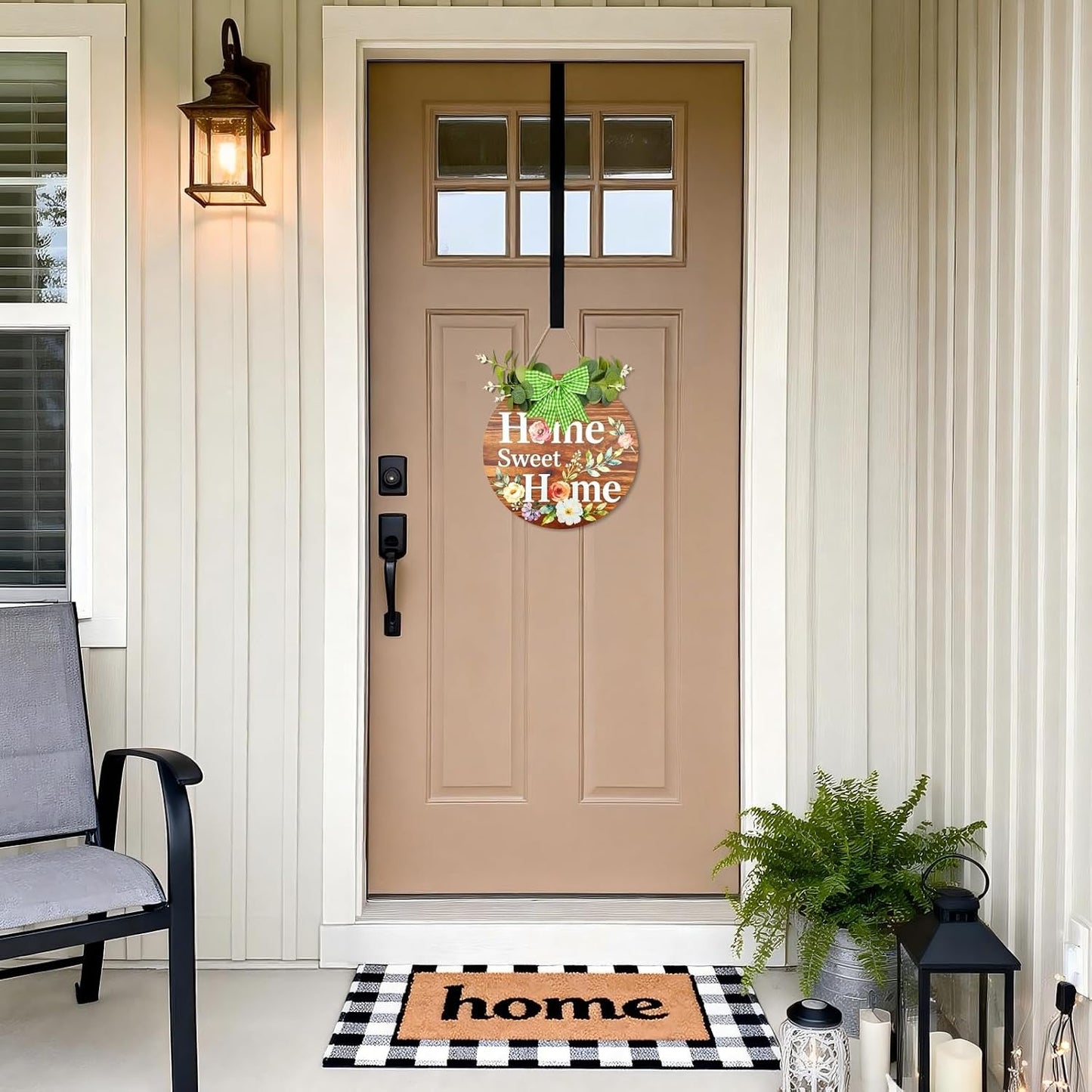 Home Sweet Home Wooden Welcome Sign for Front Door Decor Sign Hanging Home Porch Wall Decor / Brown