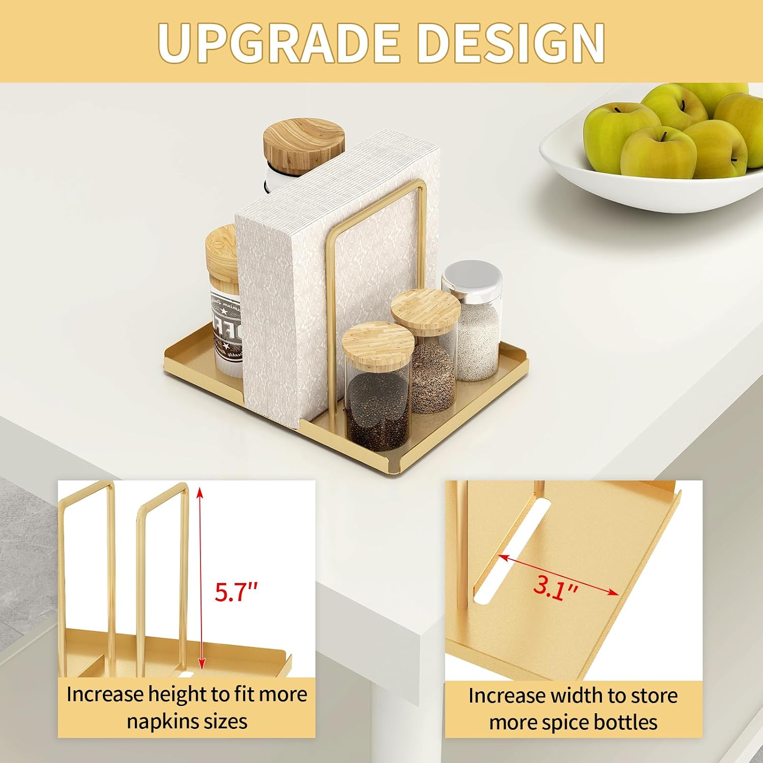 Metal Napkin Holder / Gold