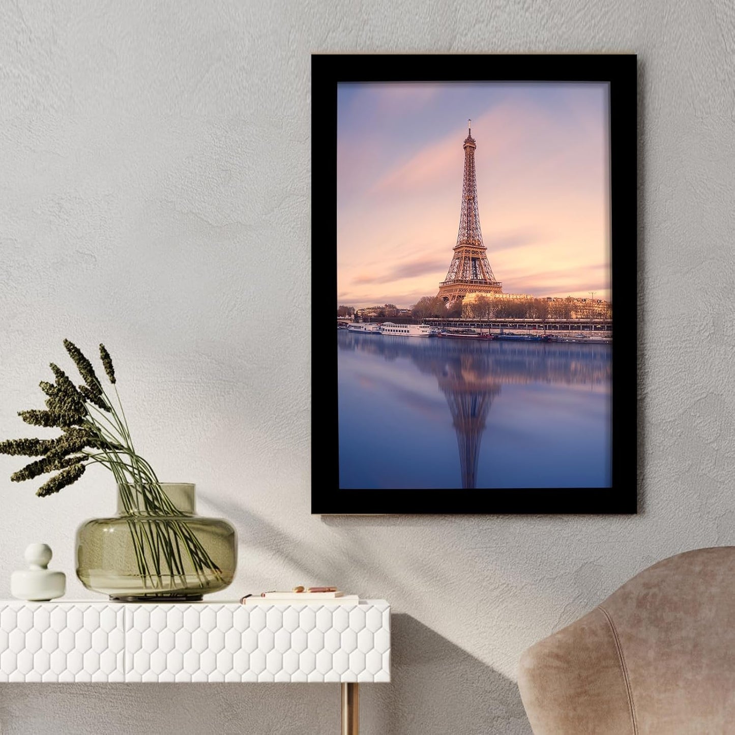 SESEAT 16x24 Picture Frame Black Set of 6, Display Pictures 16x24 Without Mat for Wall Mounting, Wall Gallery Poster