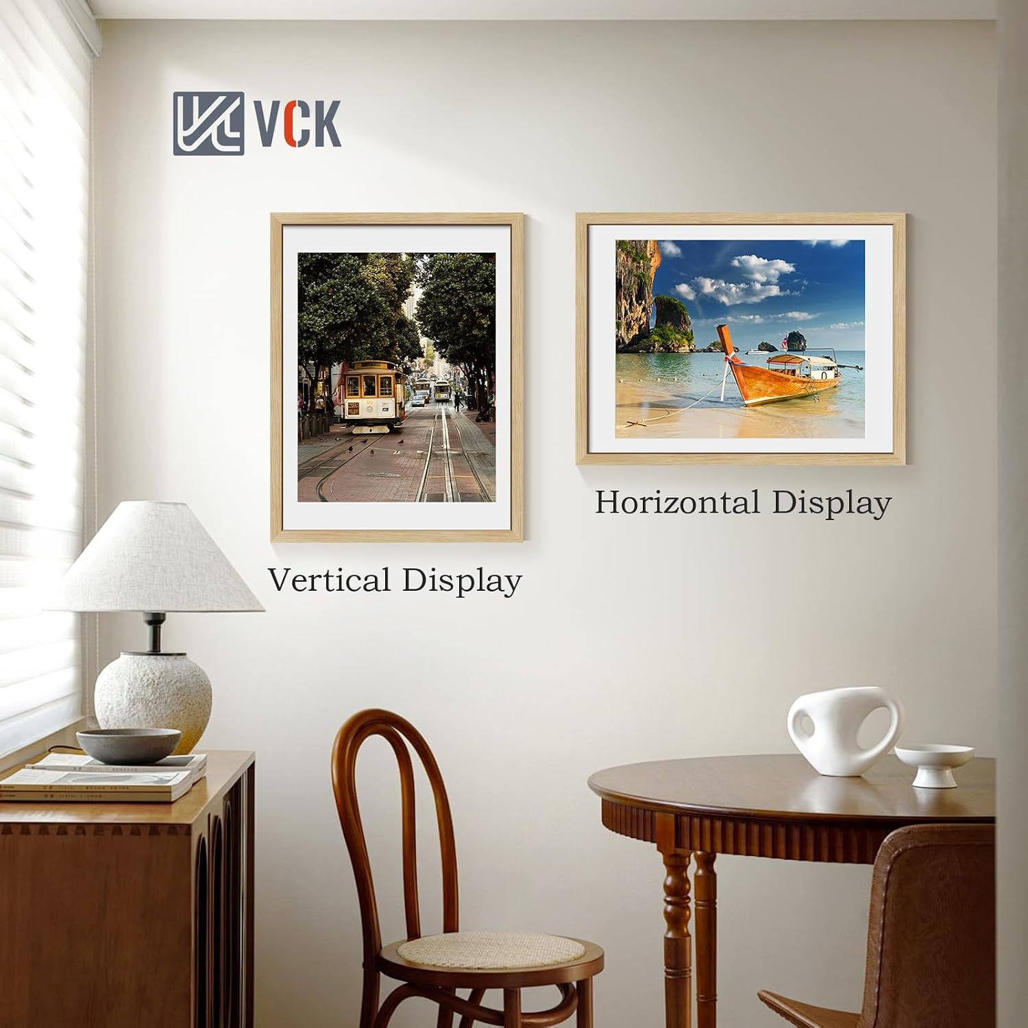 VCK 18x24 Poster Frame 5 Pack - Natural Oak, High-End Wood Picture Frames with Polished Plexiglass, Display 16x20 Photo