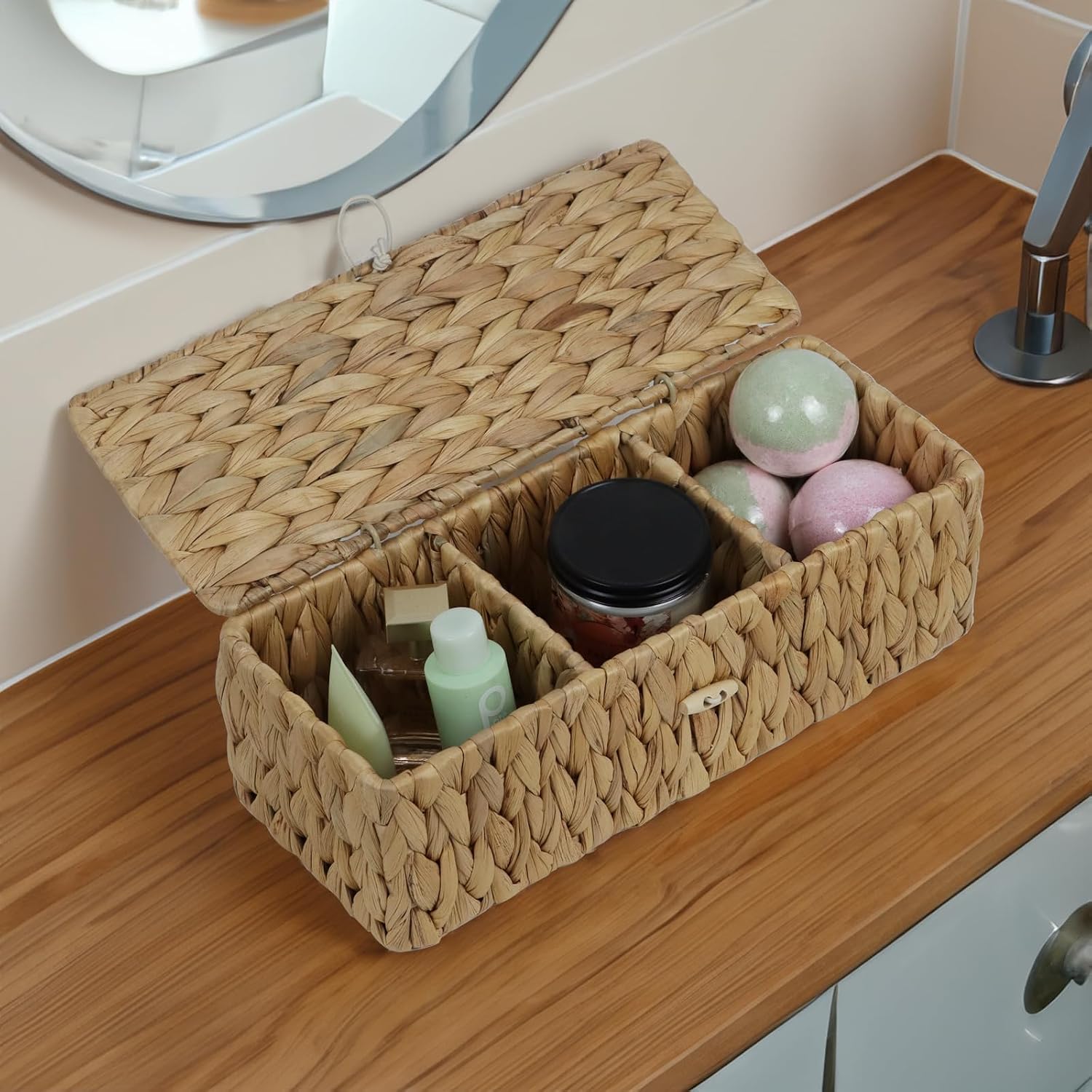 Rectangular Tank Woven Wicker Baskets / Water Hyacinth