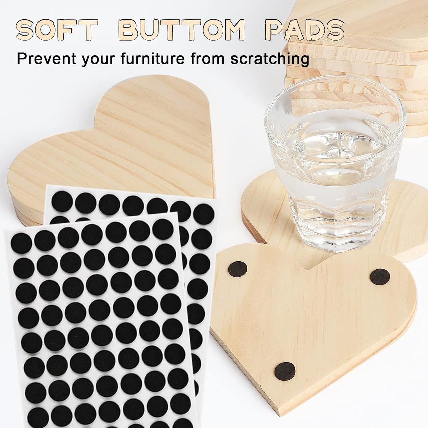 Wooden Slices Blanks Bulk Set / Heart / 4.5 Inch / Set of 12