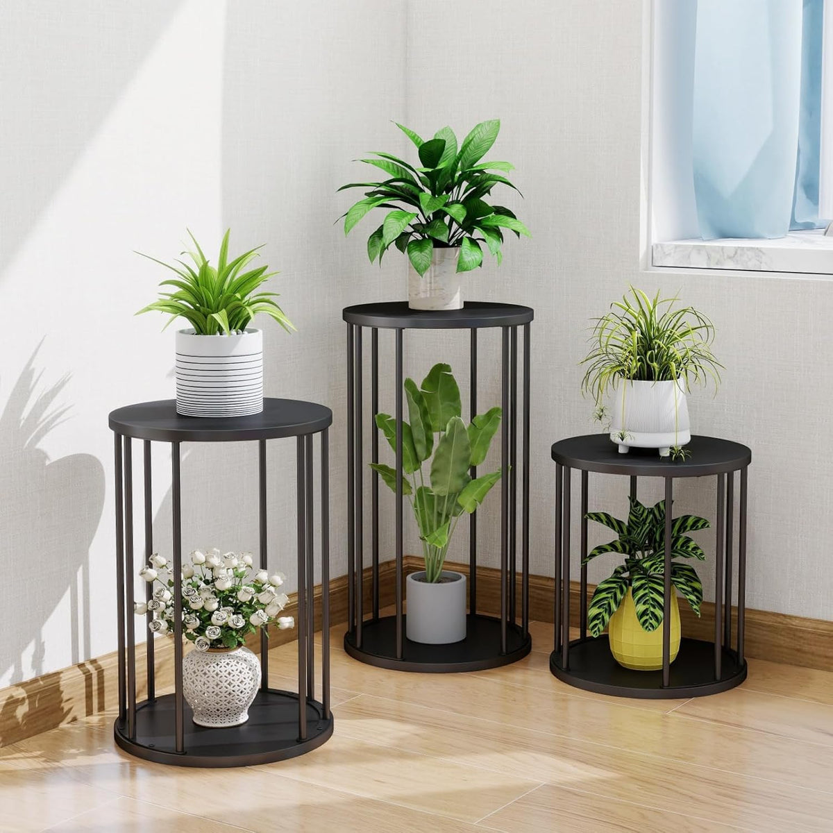 Plant Stand Indoor,small plant stool,Flower Pot Corner stand holder,Mid Century Heavy Duty Metal Tall Home Decor,Modern