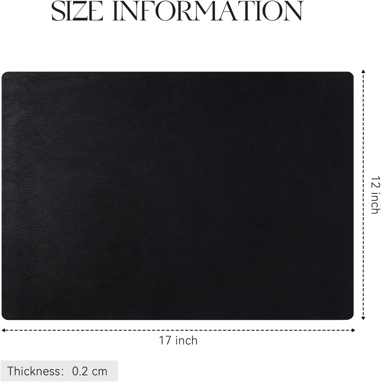 MOSAYT Vinyl Placemats Set of 12-12 X 17 Inch - Faux Leather 100% Waterproof Oil-Proof Wipeable PU Place Mats, Heat