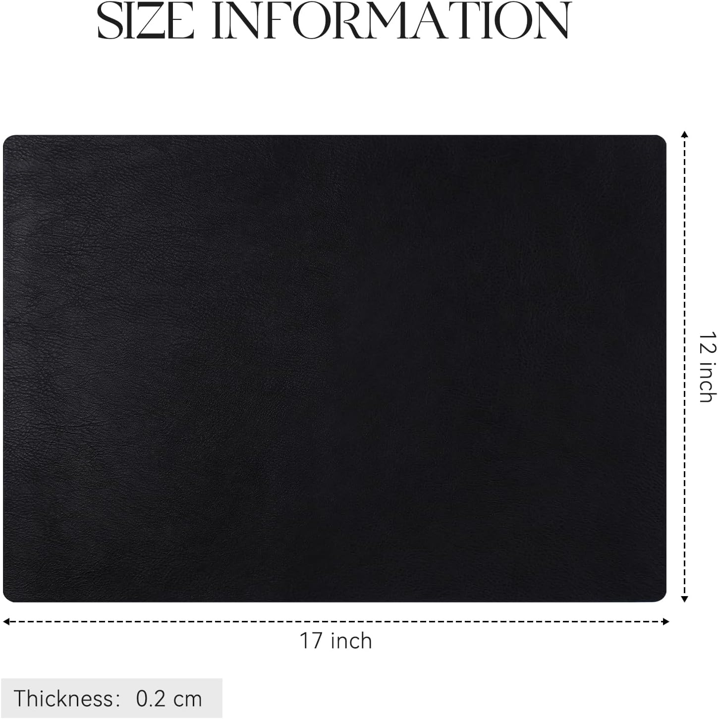 MOSAYT Vinyl Placemats Set of 12-12 X 17 Inch - Faux Leather 100% Waterproof Oil-Proof Wipeable PU Place Mats, Heat